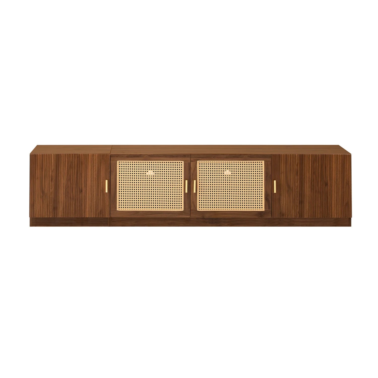 Luxury Rattan Wood TV Stand Modern Italian Style for Villa
