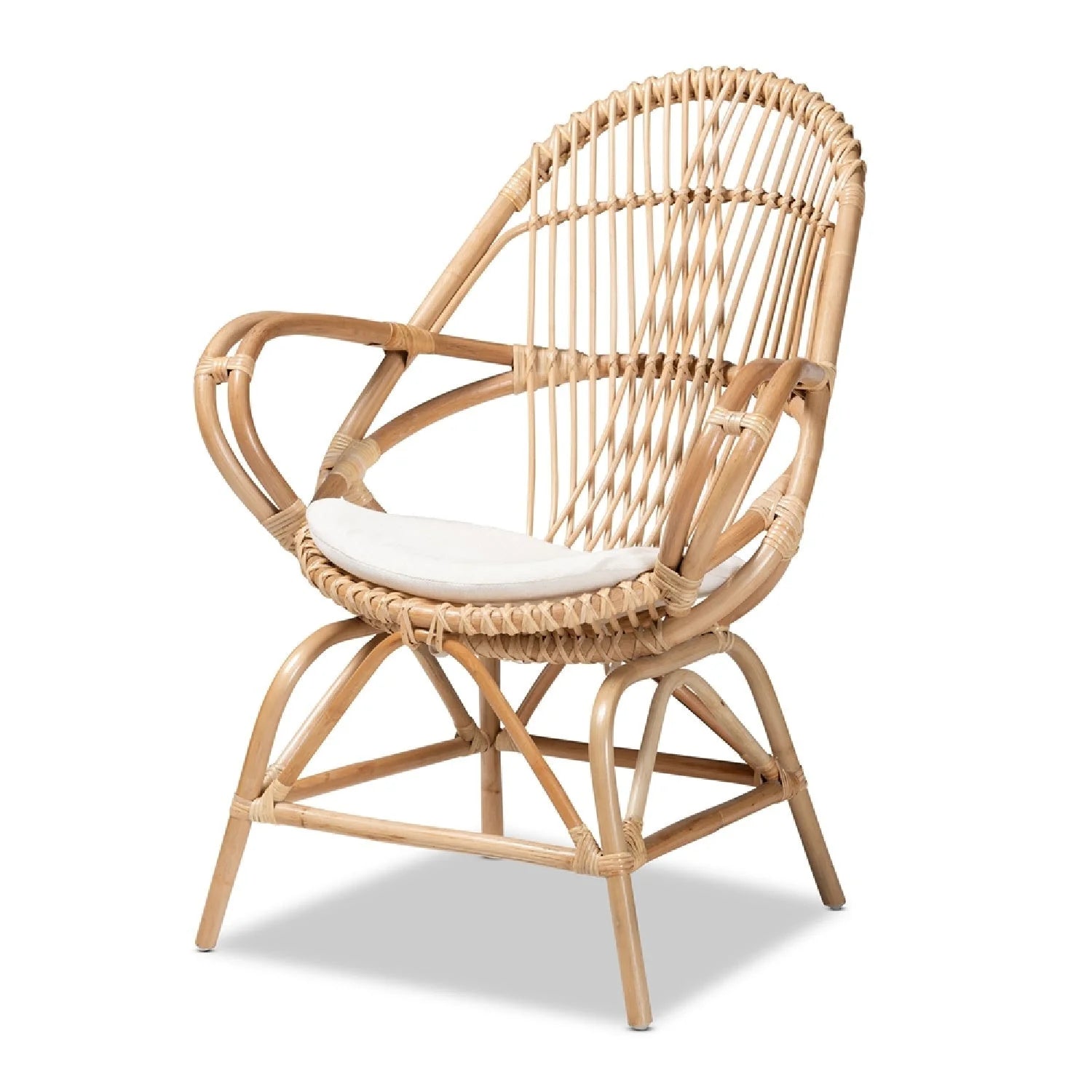 Luxury Rattan Woven Accent Chair Modern Italian Style for Villa
