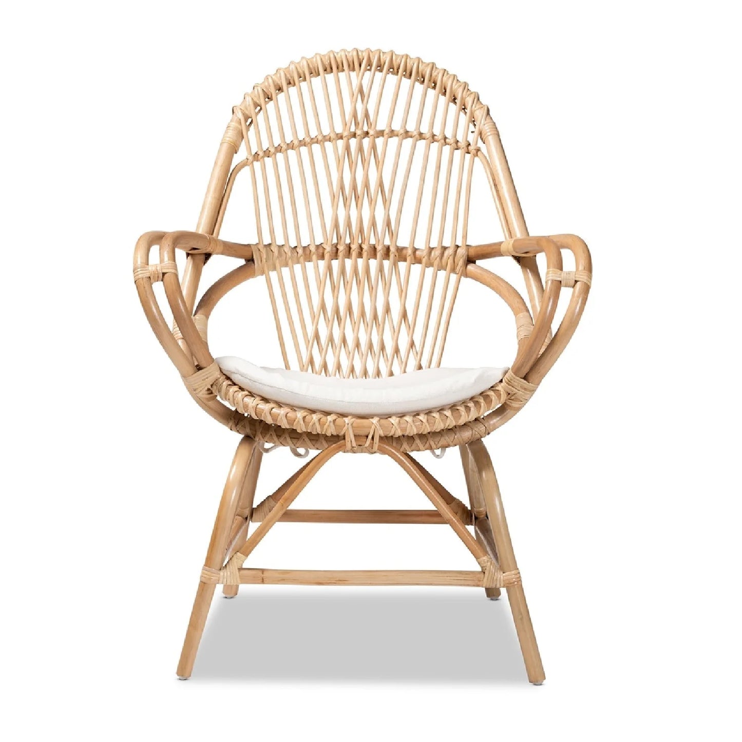 Luxury Rattan Woven Accent Chair Modern Italian Style for Villa