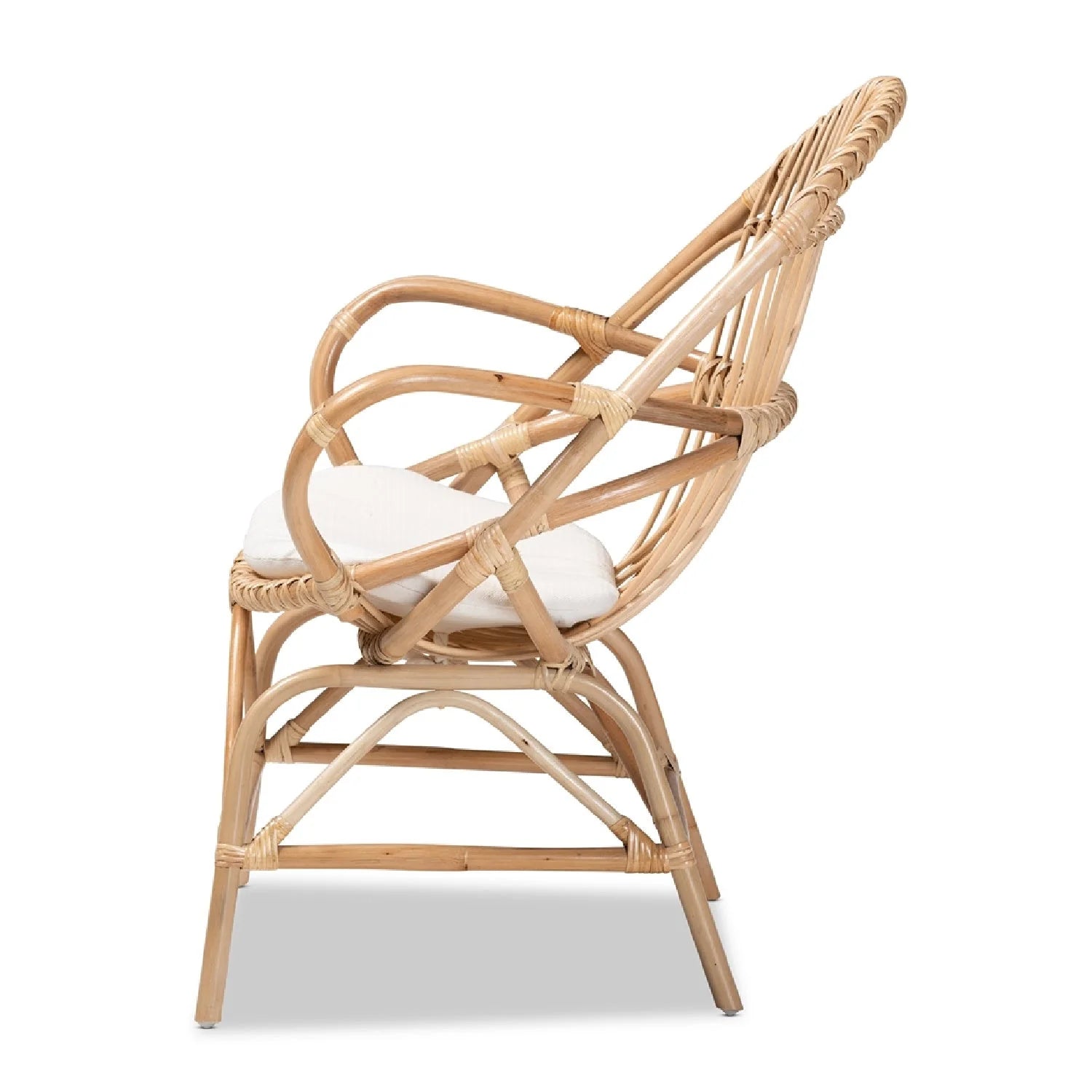 Luxury Rattan Woven Accent Chair Modern Italian Style for Villa