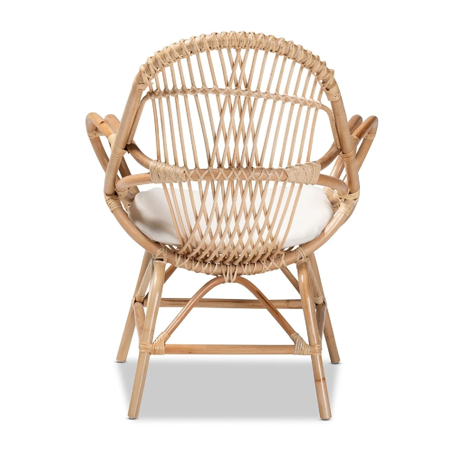 Luxury Rattan Woven Accent Chair Modern Italian Style for Villa