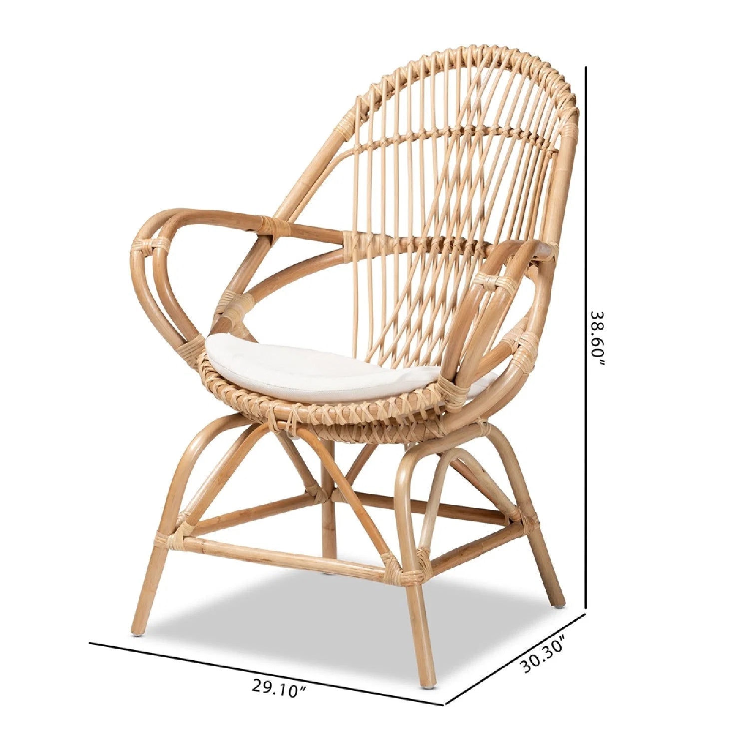 Luxury Rattan Woven Accent Chair Modern Italian Style for Villa