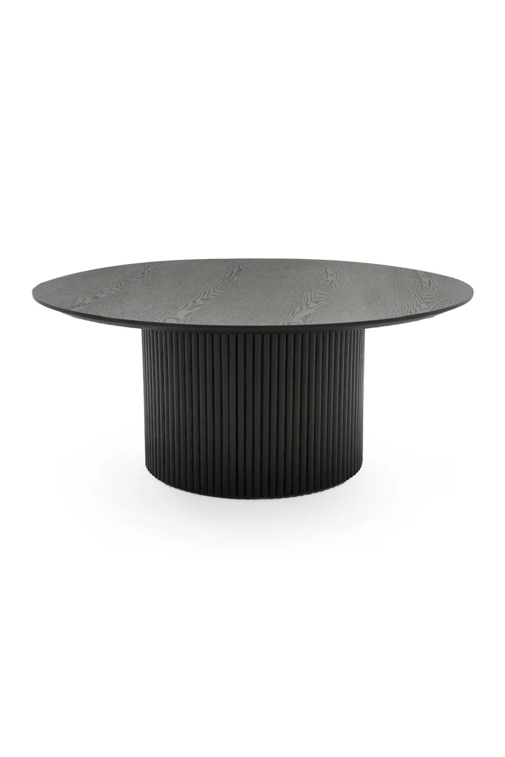Luxury Rawlins Black Ash Round Coffee Table Modern Italian Style for Villa