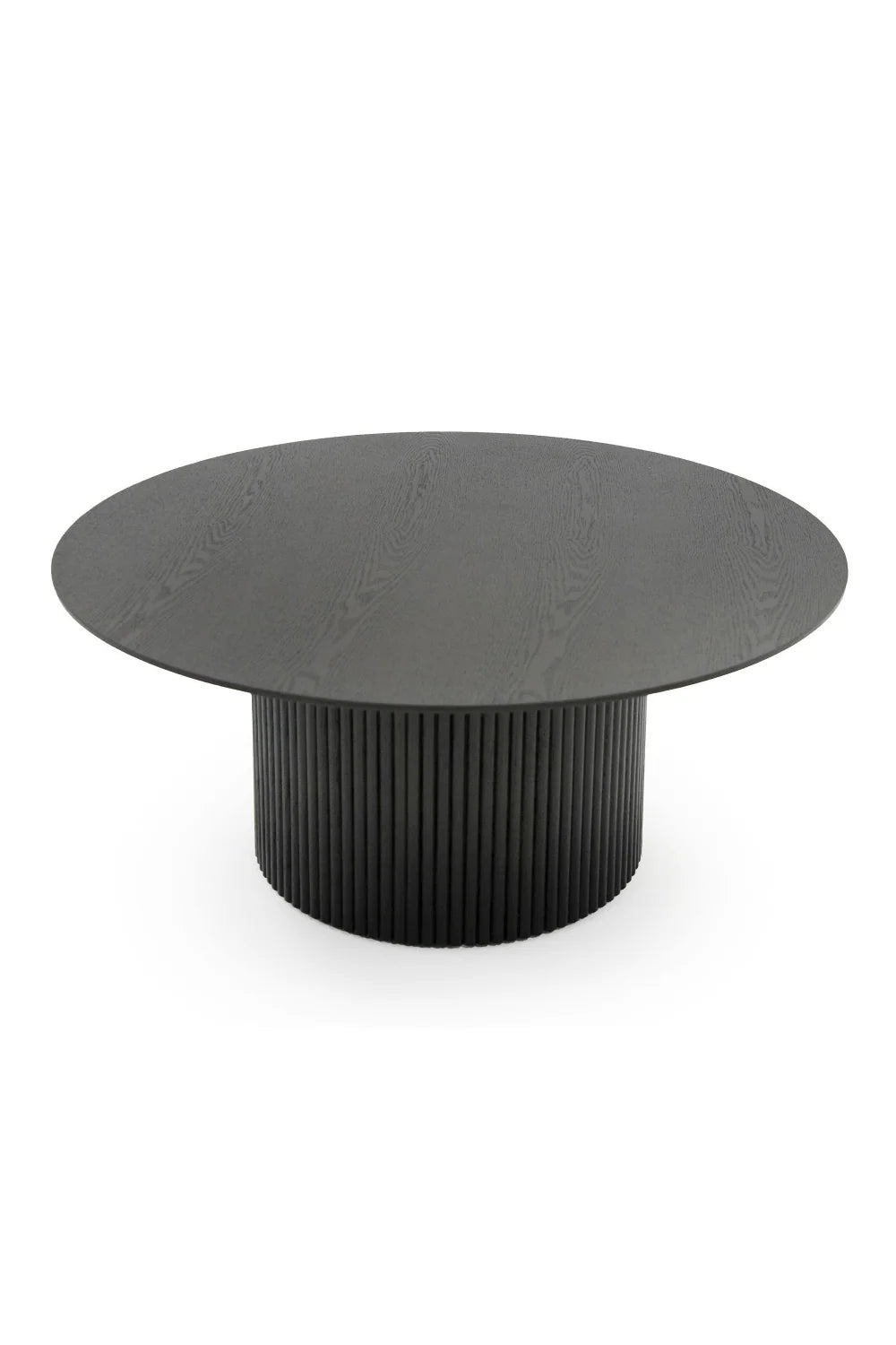 Luxury Rawlins Black Ash Round Coffee Table Modern Italian Style for Villa