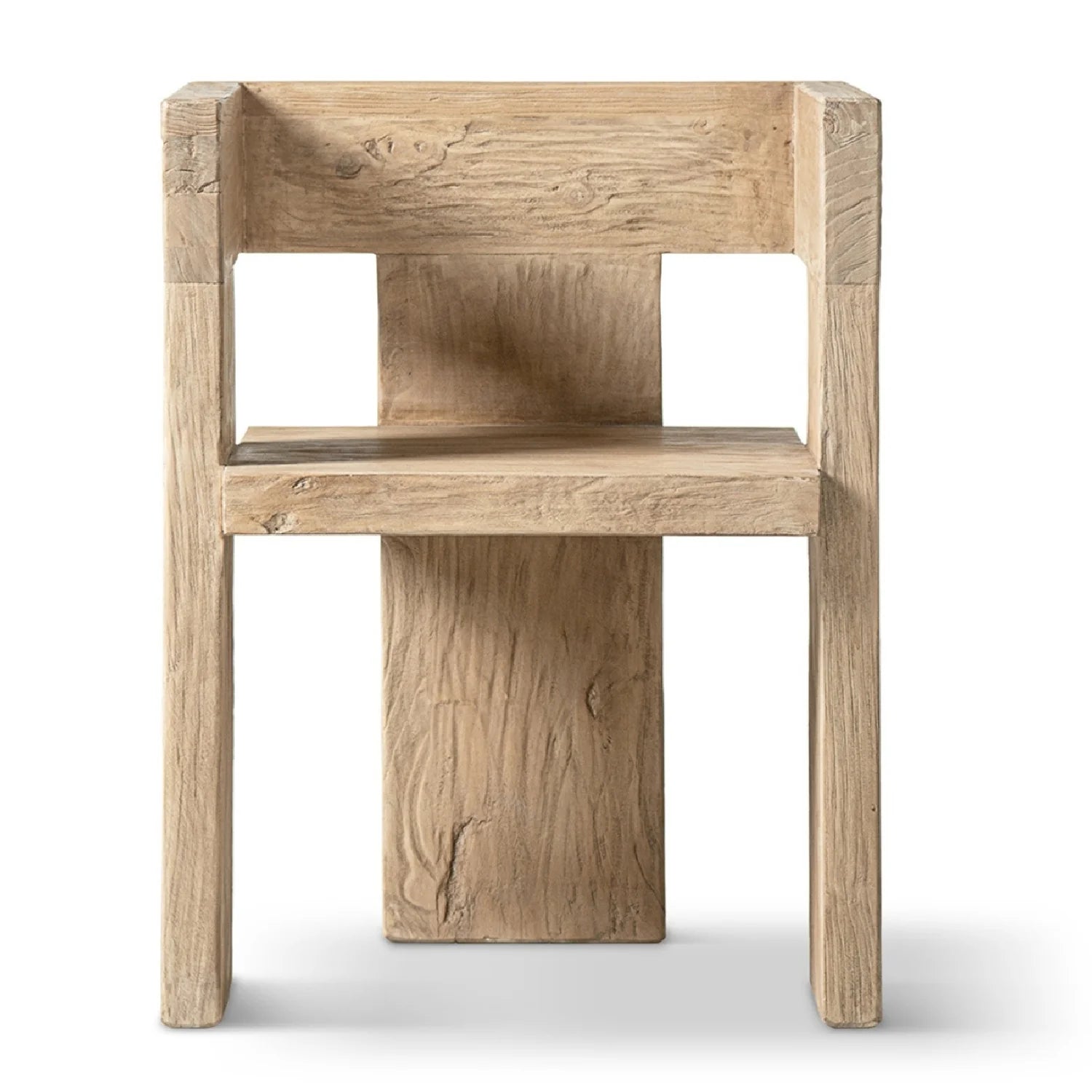 Luxury Reclaimed Elm Sculptural Accent Chair Modern Italian Style for Villa