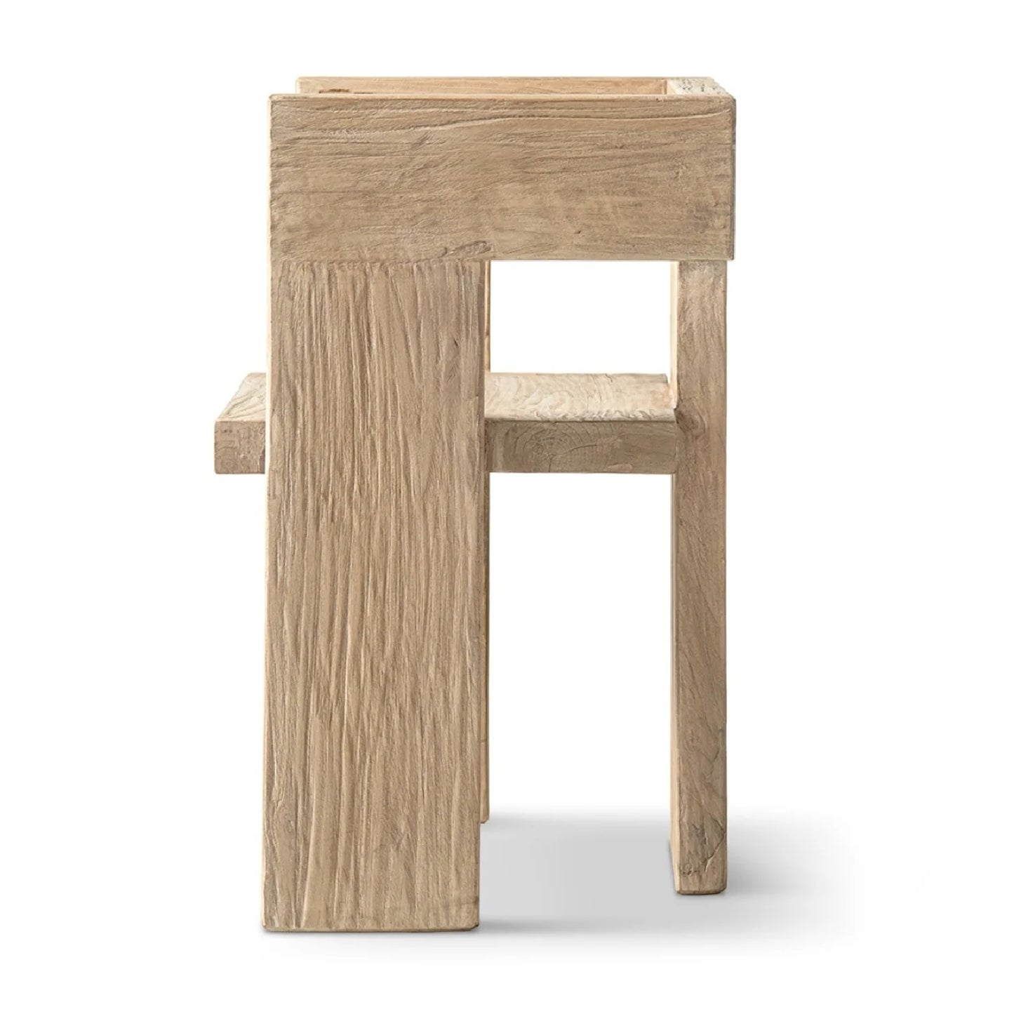 Luxury Reclaimed Elm Sculptural Accent Chair Modern Italian Style for Villa