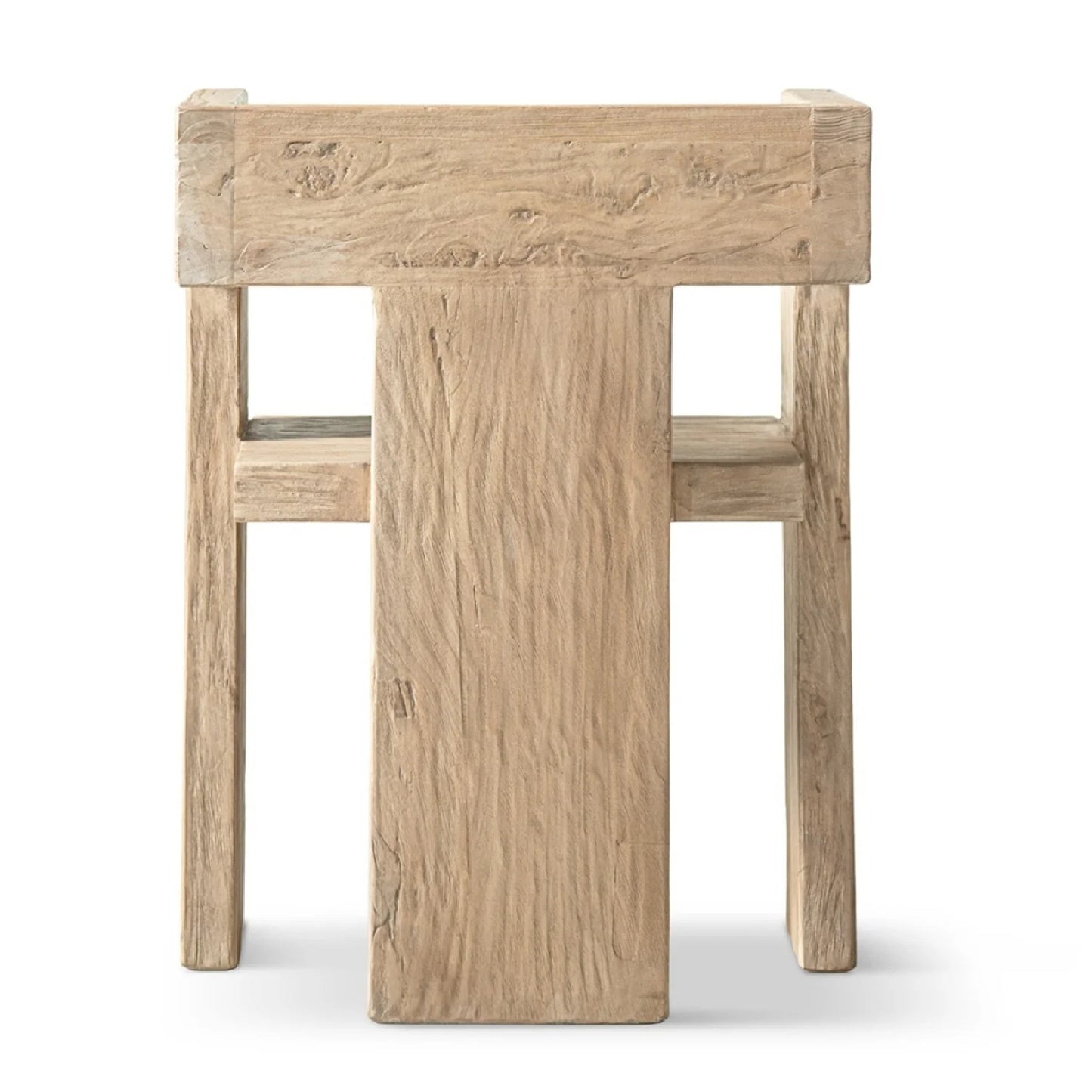 Luxury Reclaimed Elm Sculptural Accent Chair Modern Italian Style for Villa