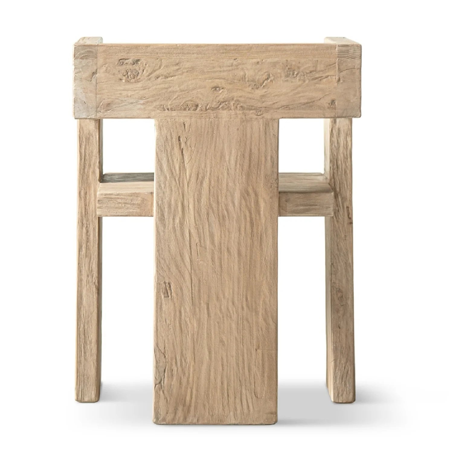 Luxury Reclaimed Elm Sculptural Accent Chair Modern Italian Style for Villa