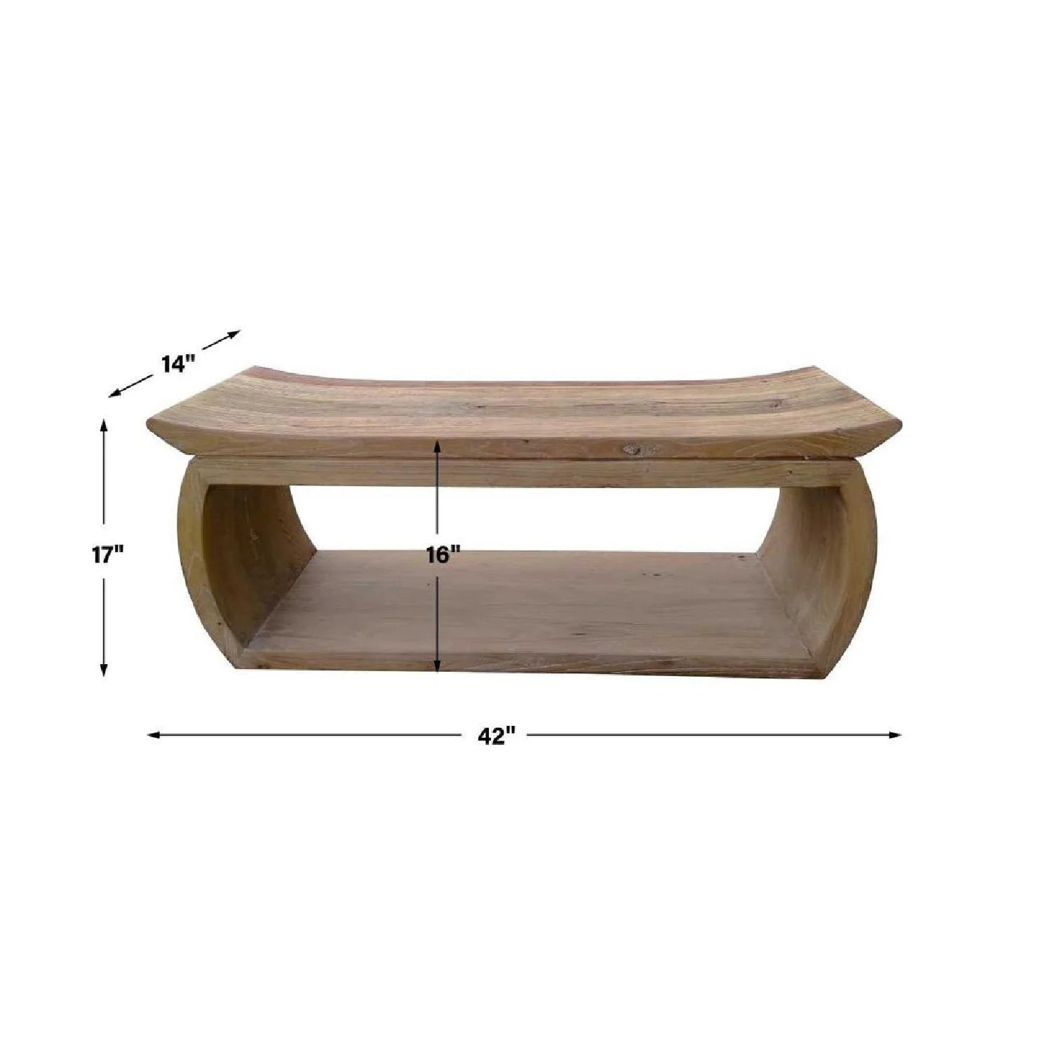 Luxury Reclaimed Elm Wood Bench European Style for Villa