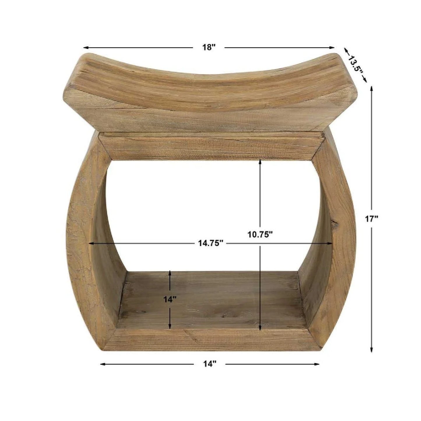 Luxury Reclaimed Elm Wood Bench European Style for Villa