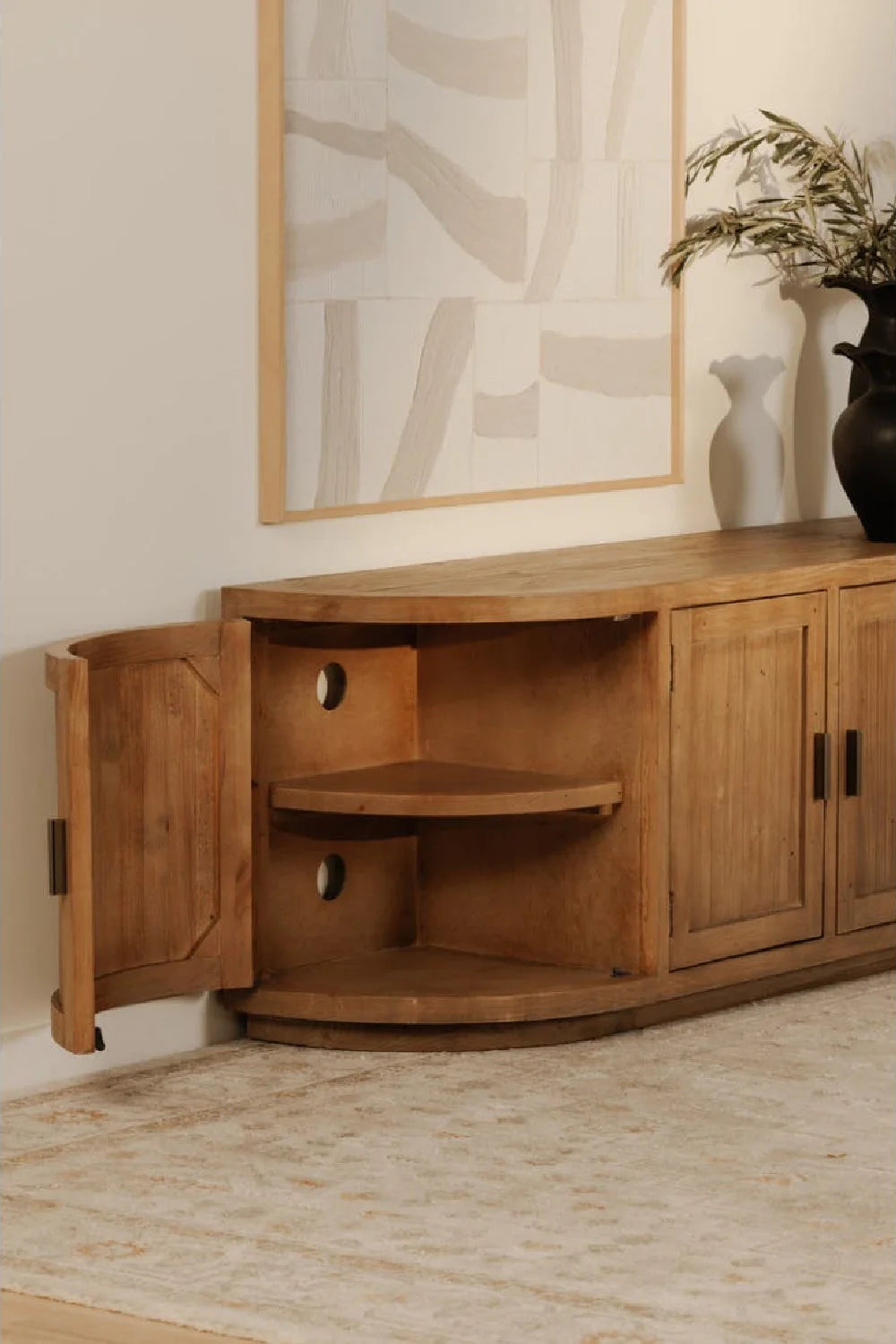 Luxury Reclaimed Pine Media Unit Modern Italian Style for Villa