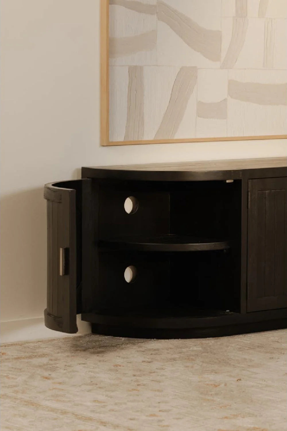 Luxury Reclaimed Pine Media Unit Modern Italian Style for Villa