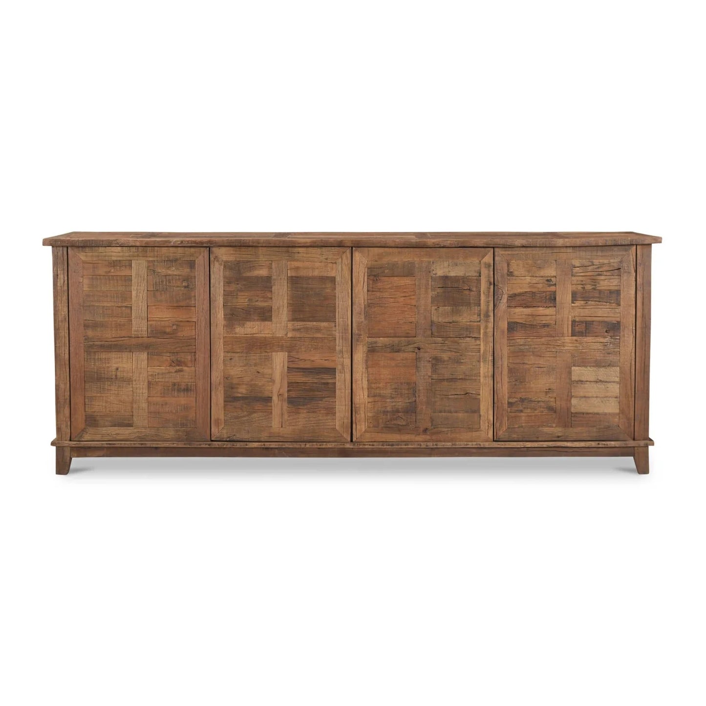 Luxury Reclaimed Wood 4-Door Sideboard European Style for Villa