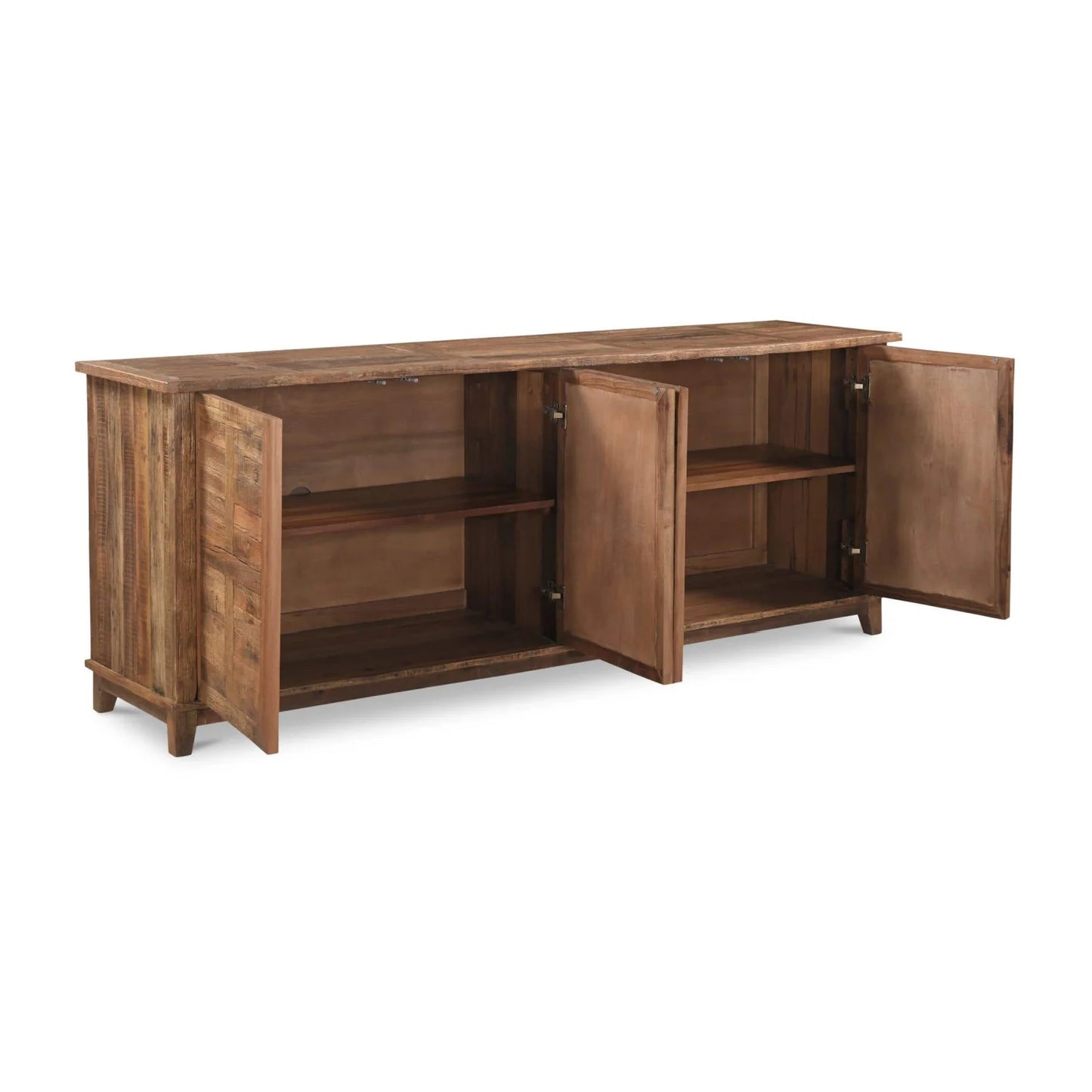 Luxury Reclaimed Wood 4-Door Sideboard European Style for Villa