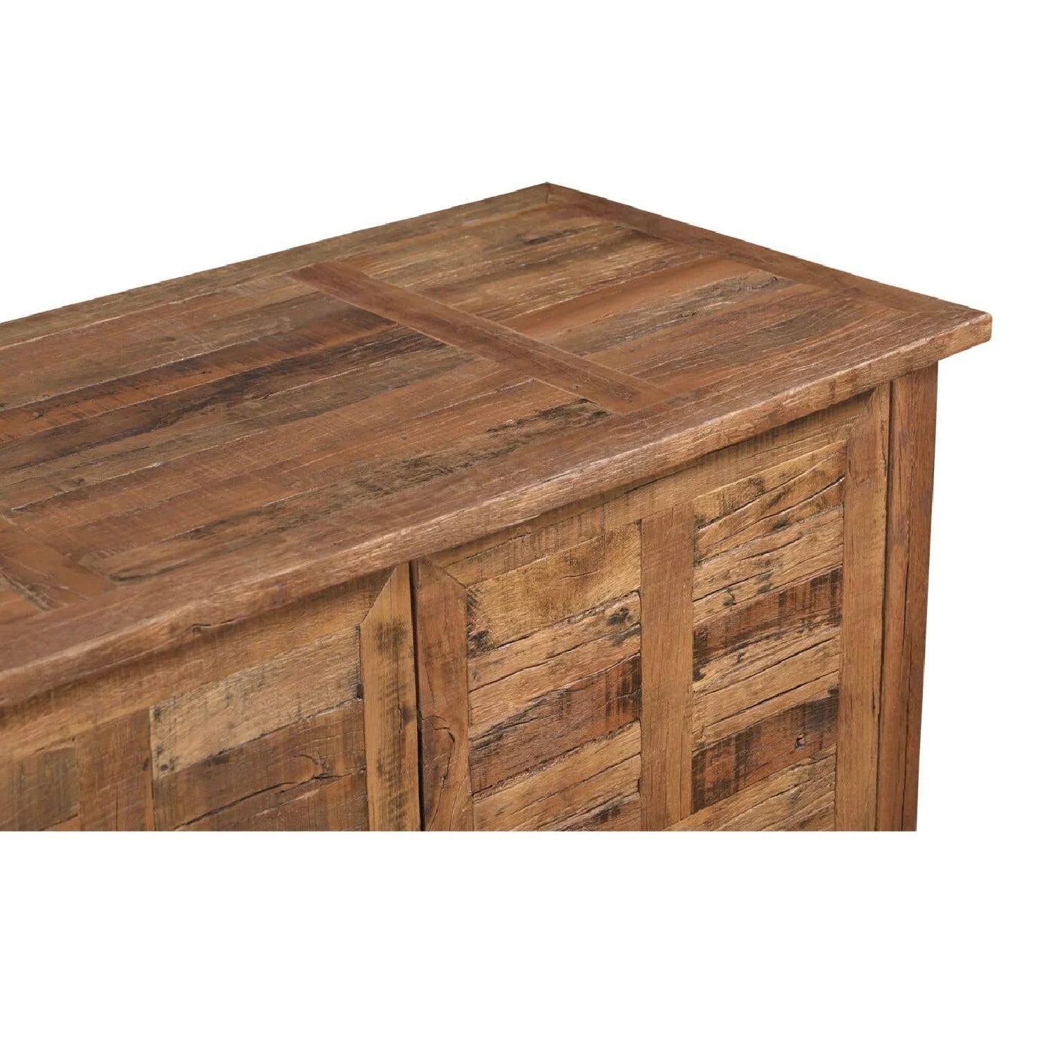 Luxury Reclaimed Wood 4-Door Sideboard European Style for Villa