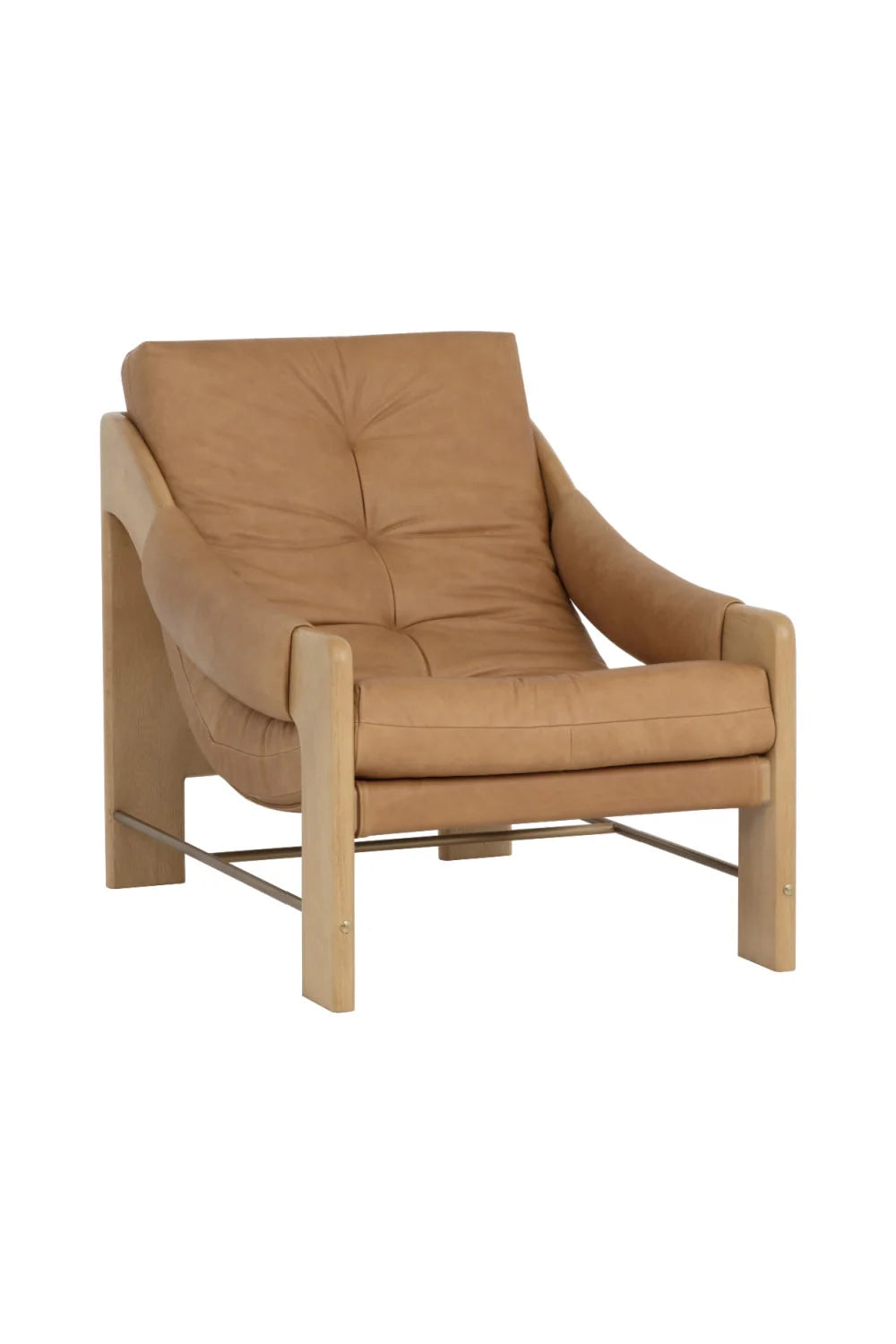 Luxury Reclined Leather Oak Accent Chair European Style for Villa