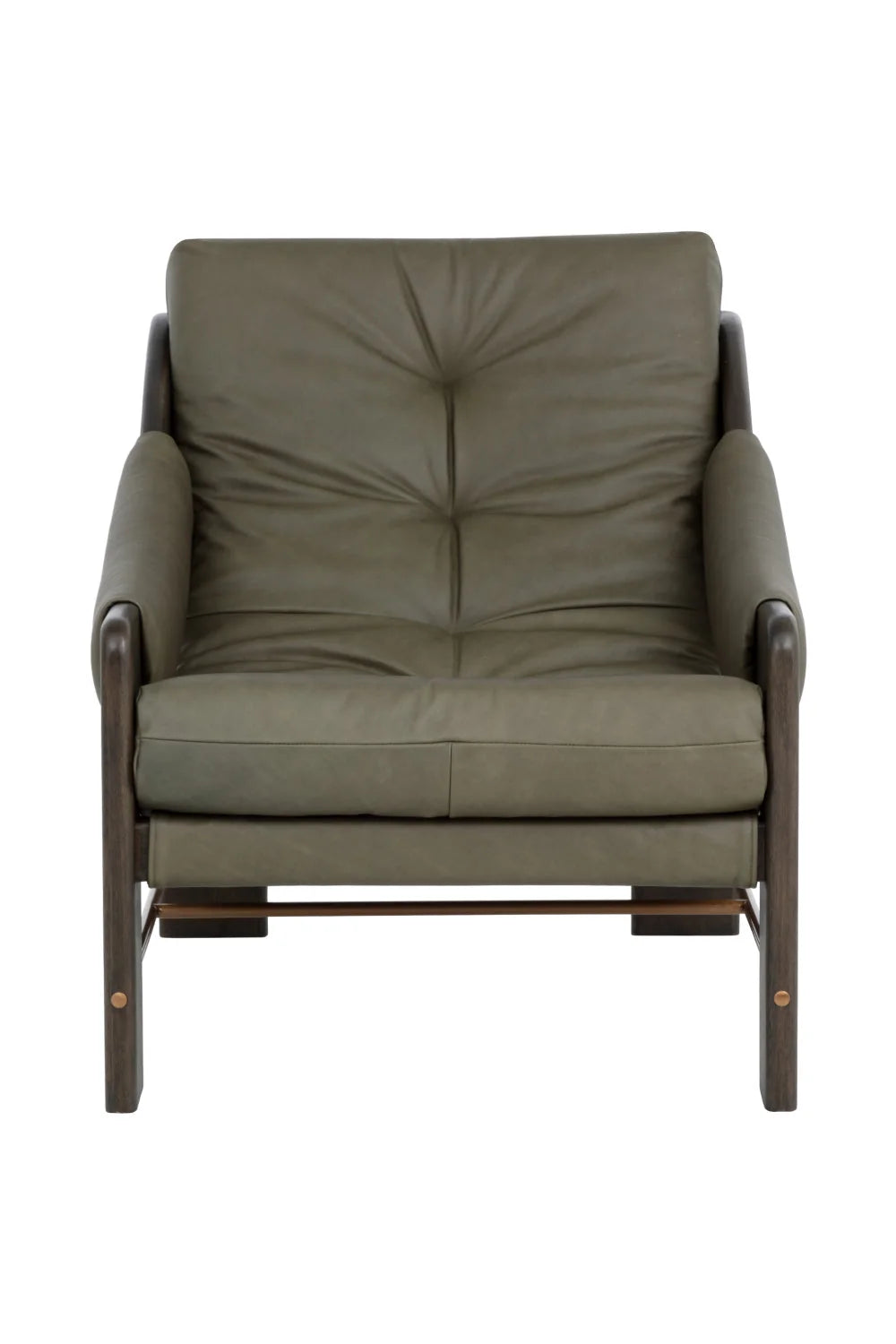Luxury Reclined Leather Oak Accent Chair European Style for Villa