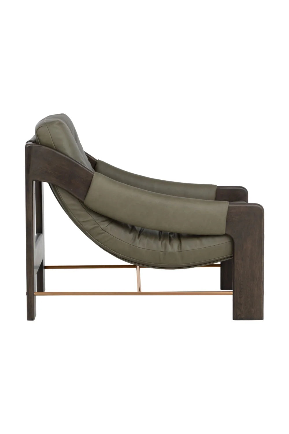 Luxury Reclined Leather Oak Accent Chair European Style for Villa