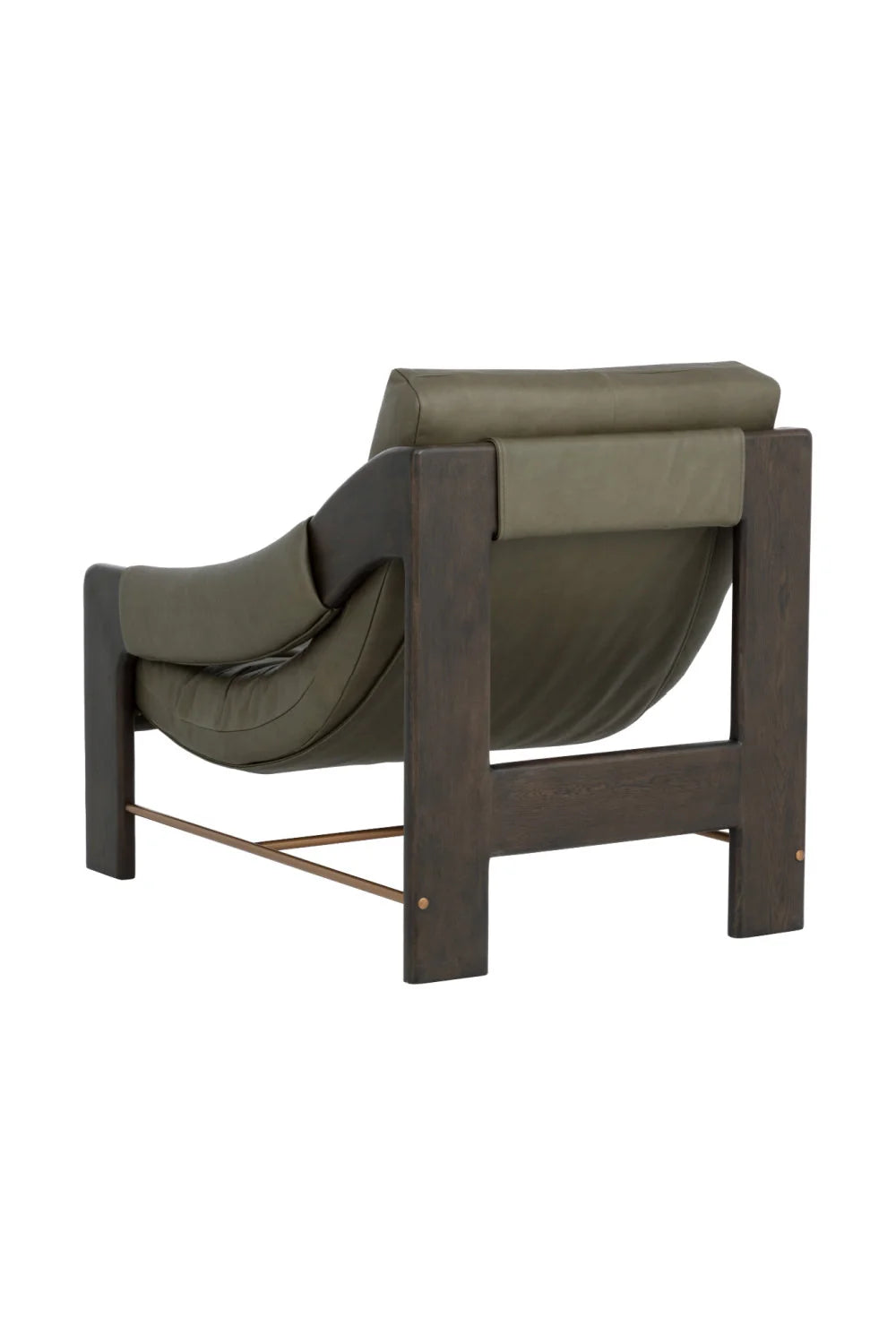 Luxury Reclined Leather Oak Accent Chair European Style for Villa