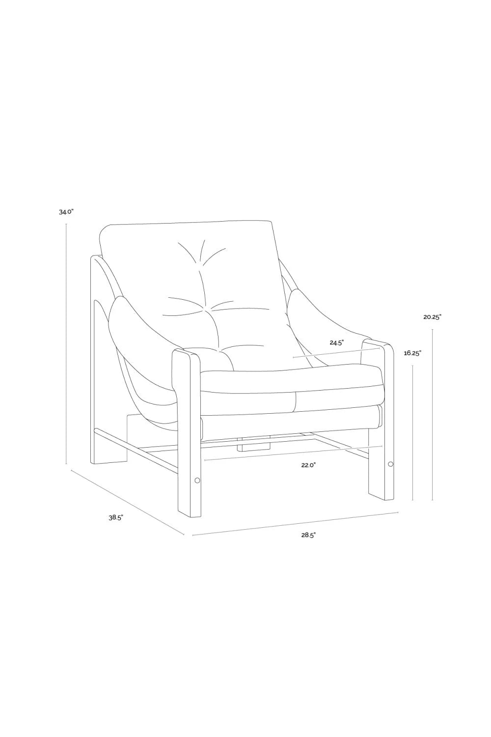 Luxury Reclined Leather Oak Accent Chair European Style for Villa