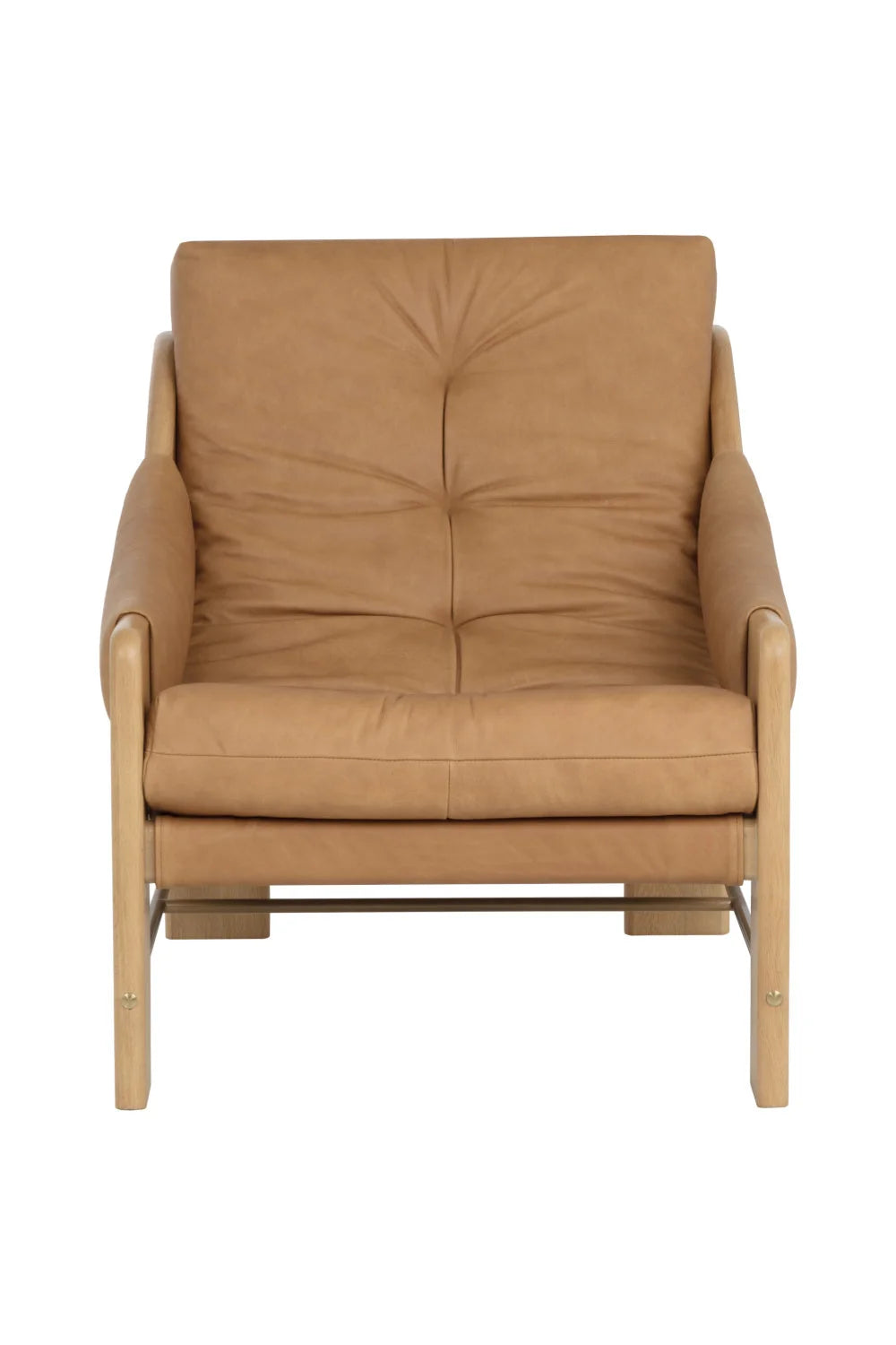 Luxury Reclined Leather Oak Accent Chair European Style for Villa