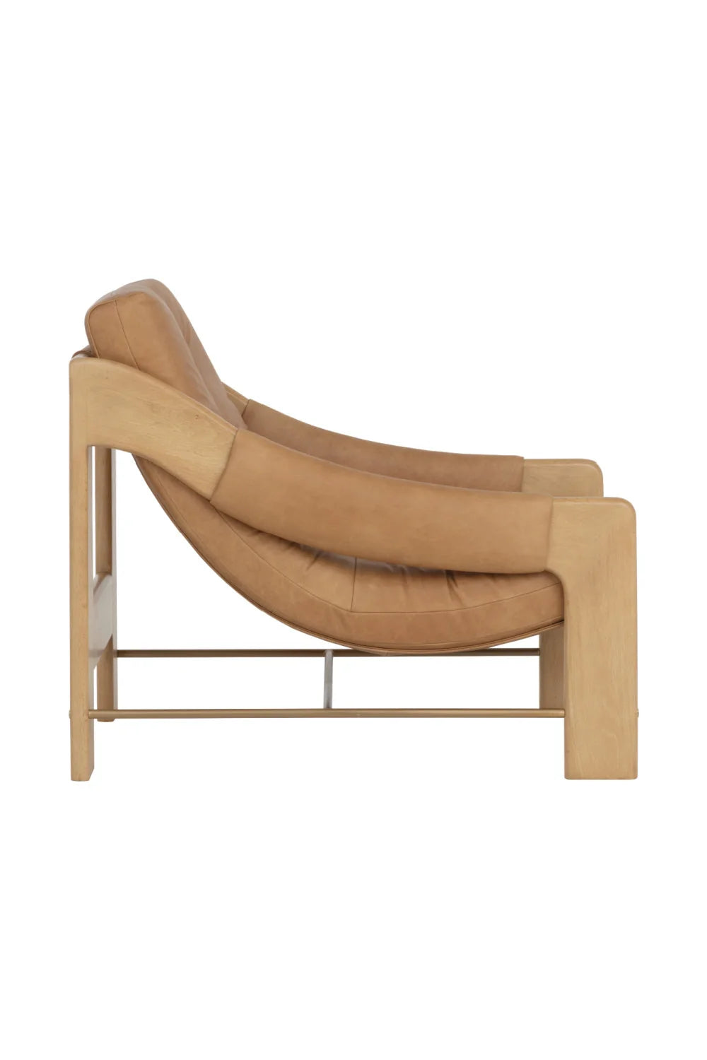 Luxury Reclined Leather Oak Accent Chair European Style for Villa