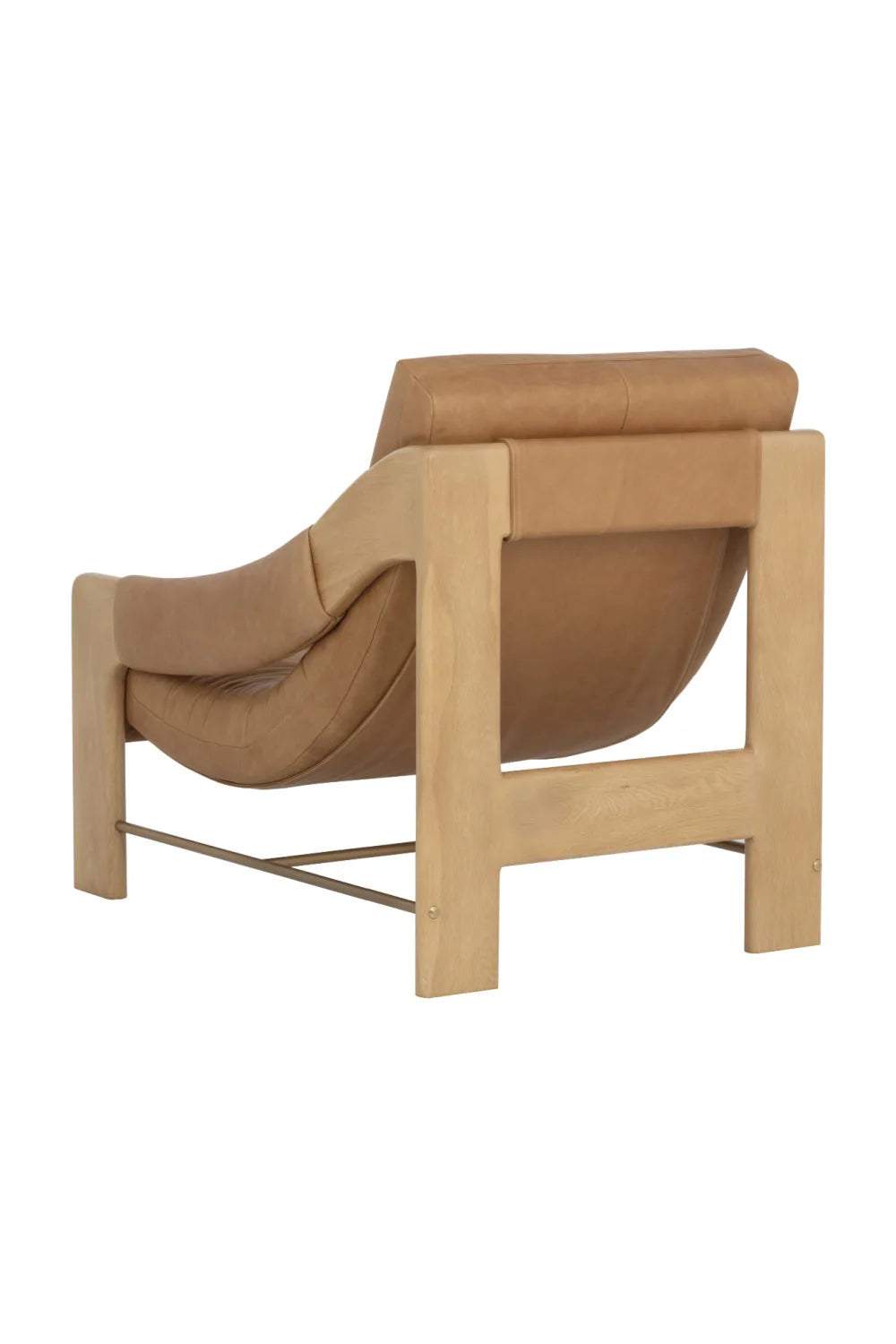 Luxury Reclined Leather Oak Accent Chair European Style for Villa