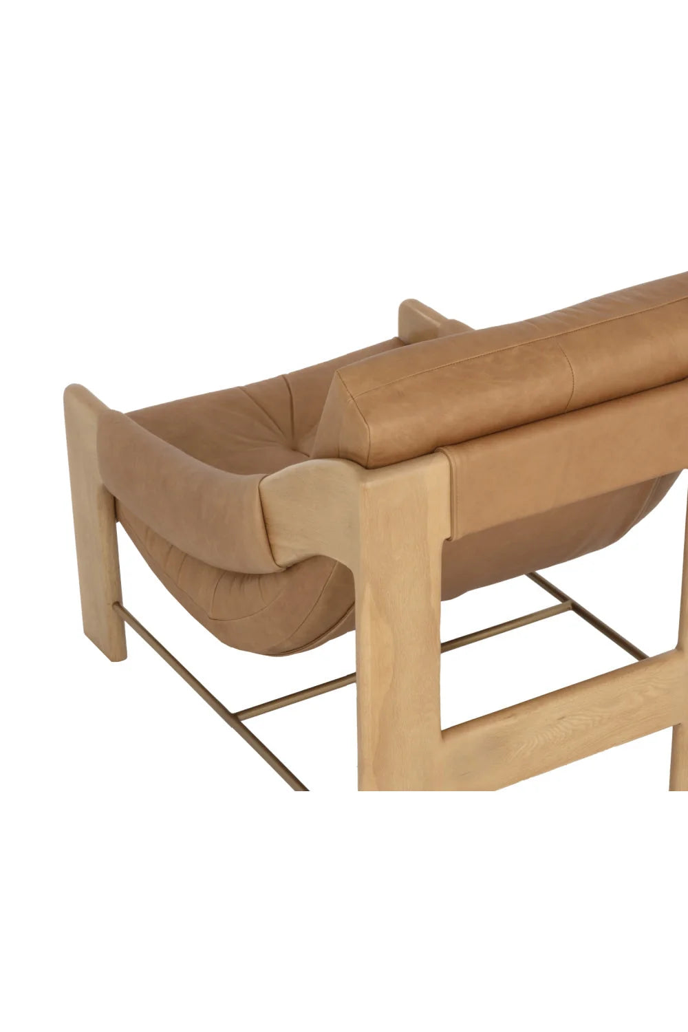 Luxury Reclined Leather Oak Accent Chair European Style for Villa