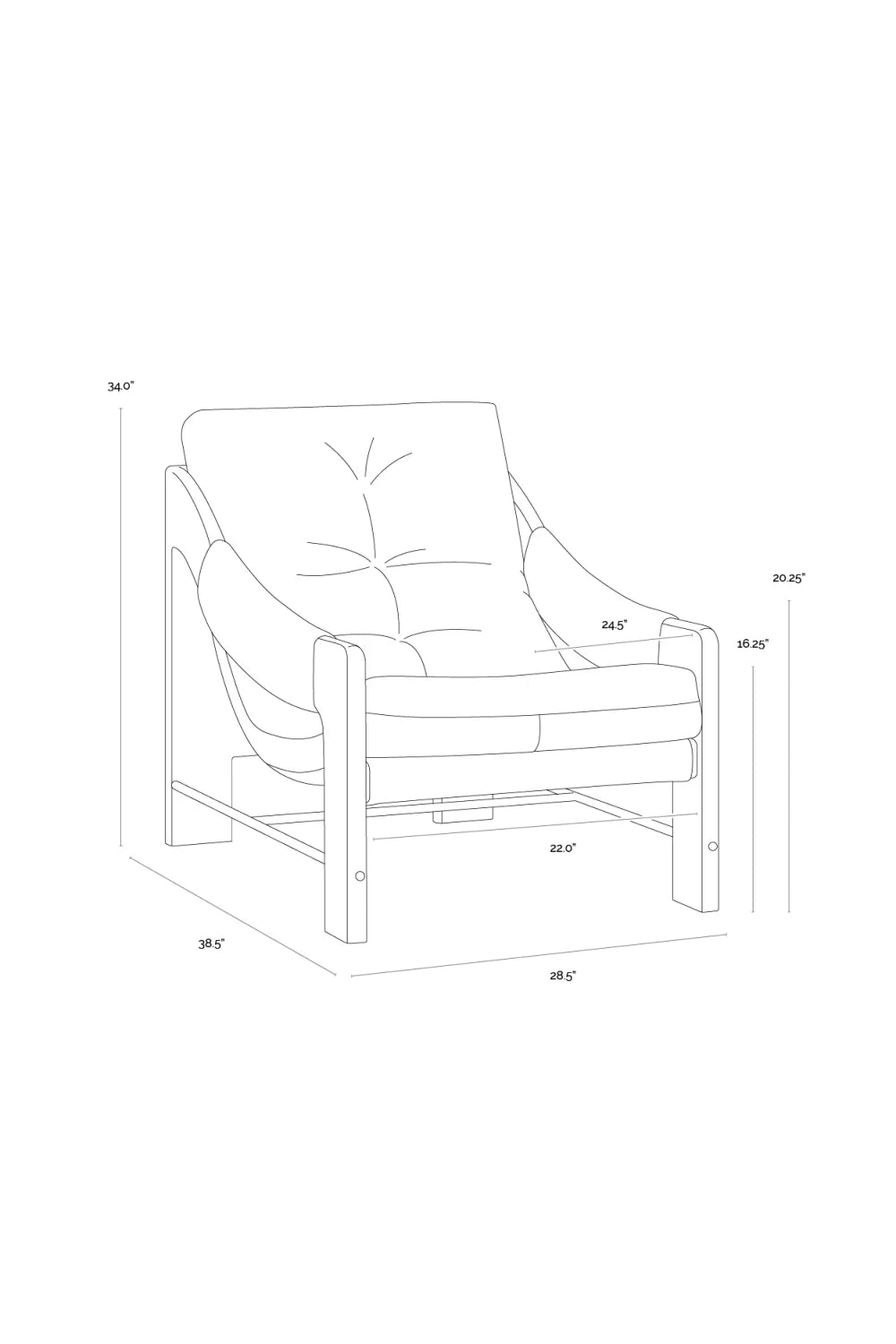Luxury Reclined Leather Oak Accent Chair European Style for Villa