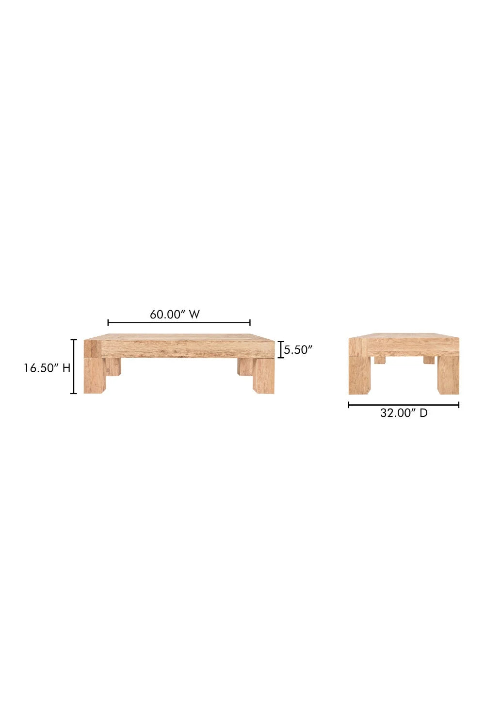 Luxury Rectangular Aged Oak Coffee Table Modern Italian Style for Villa