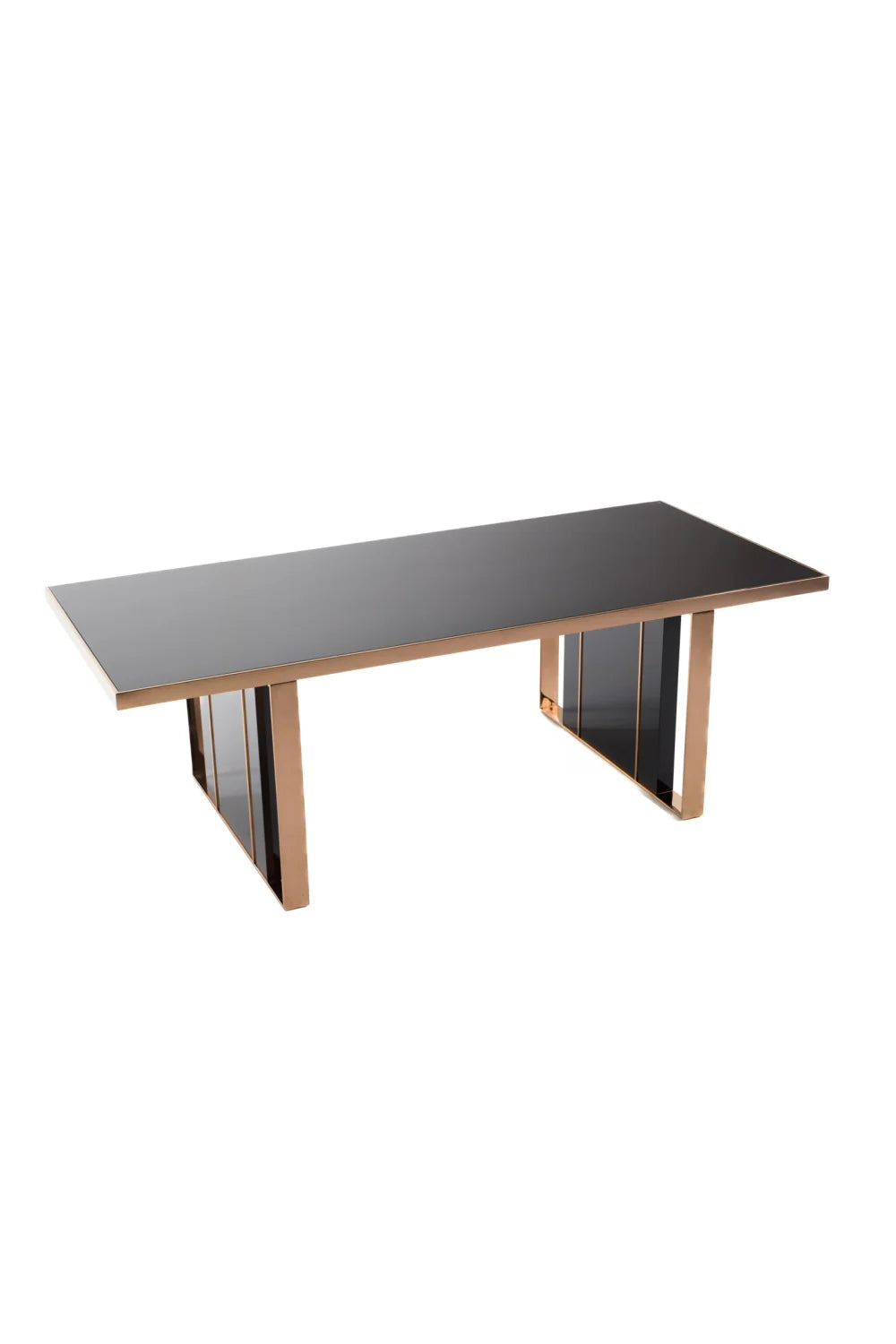 Luxury Rectangular Black Gloss Dining Table Modern Italian Style for Villa