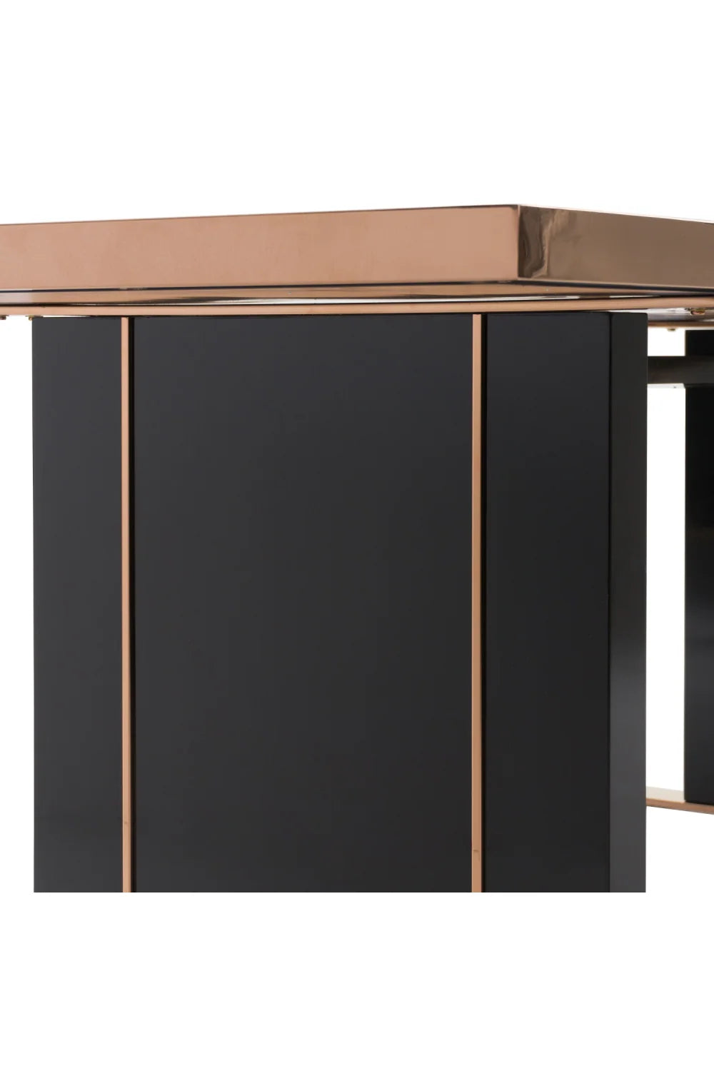 Luxury Rectangular Black Gloss Dining Table Modern Italian Style for Villa