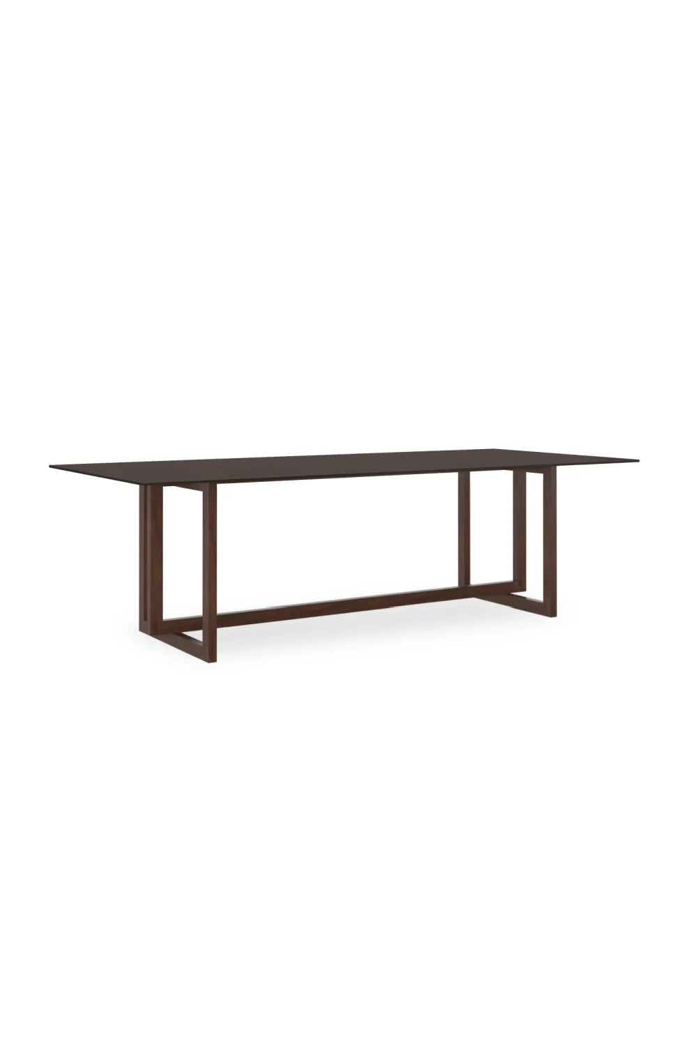 Luxury Rectangular Bronze Glass Dining Table Modern Italian Style for Villa