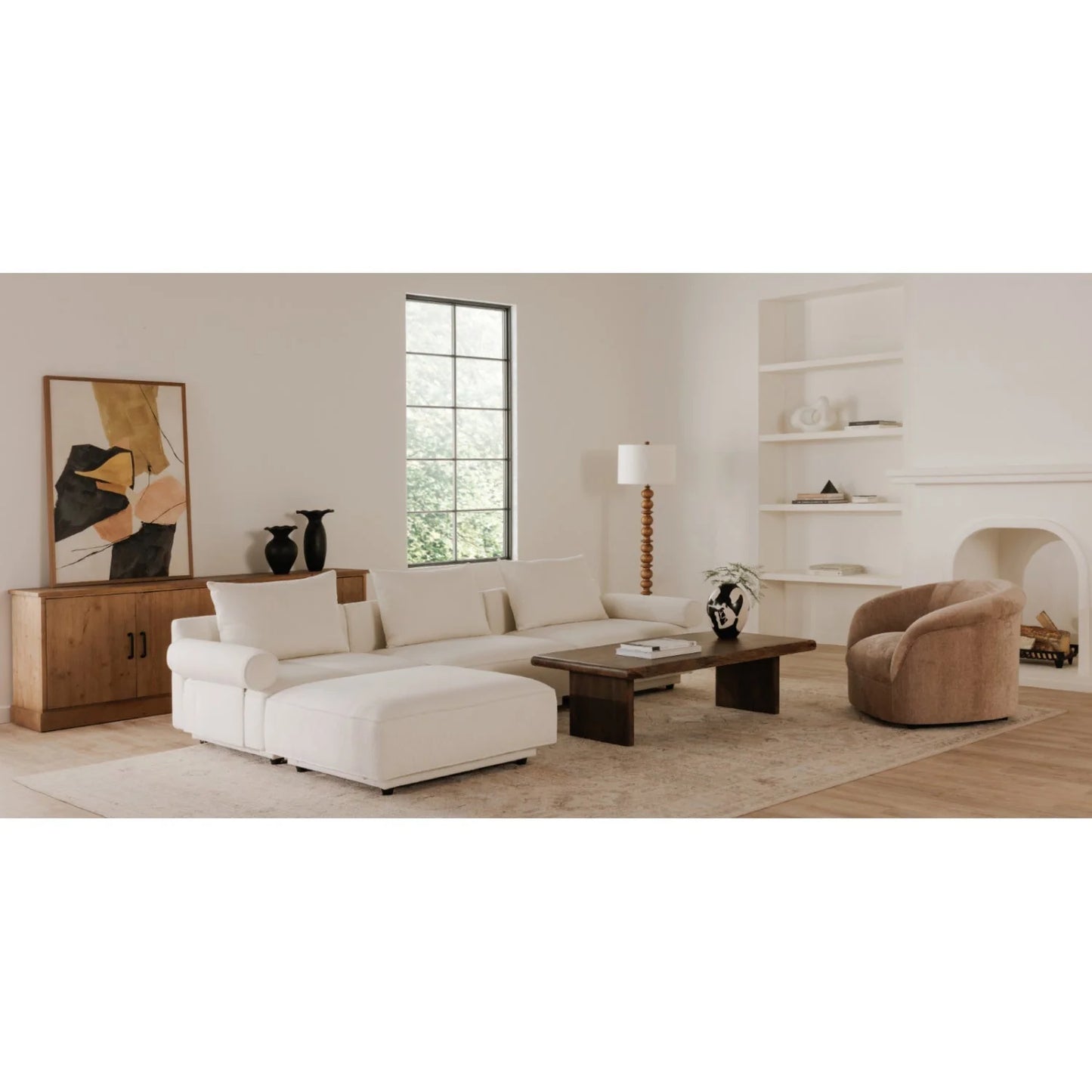 Luxury Rectangular Brown Acacia Coffee Table Modern Italian Style for Villa