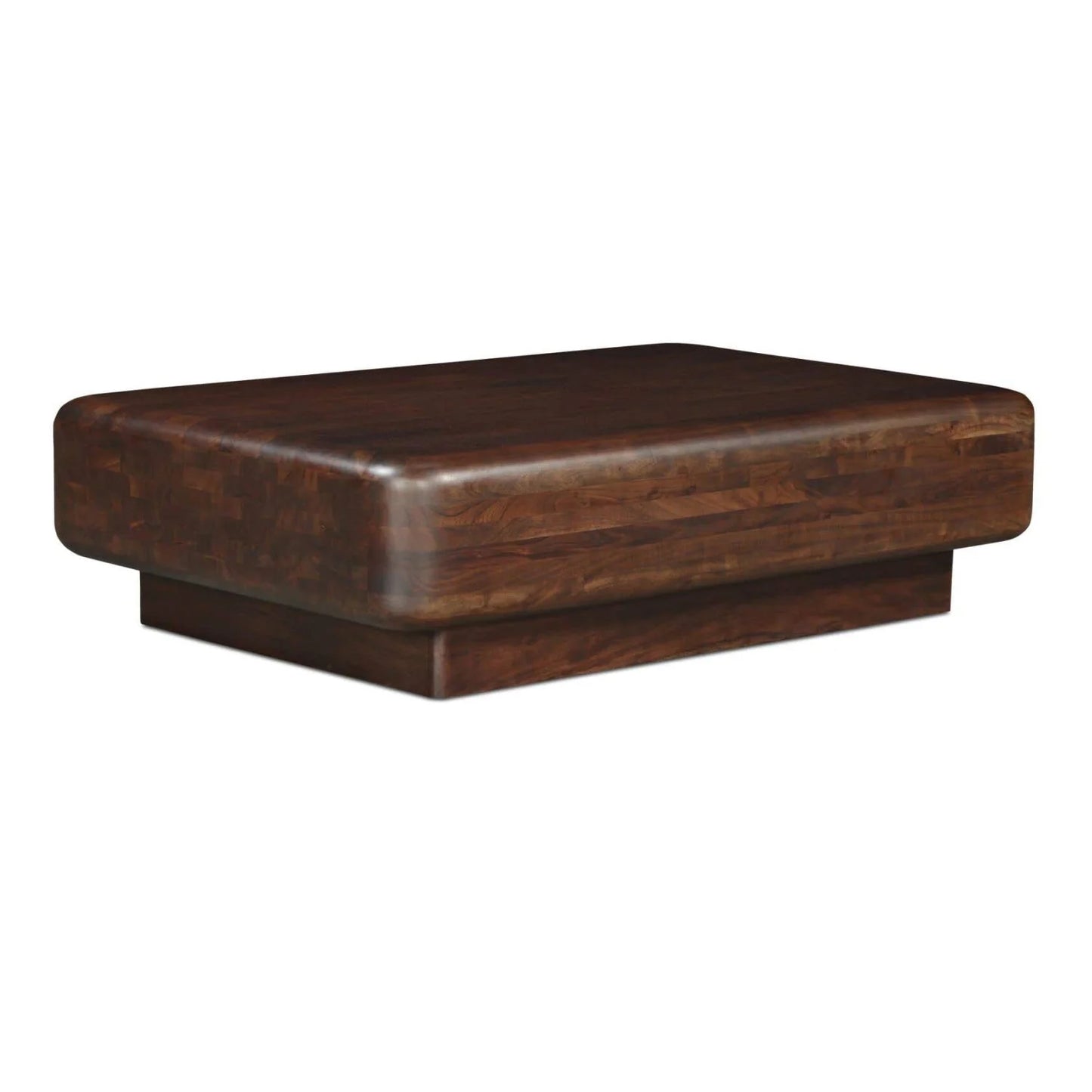 Luxury Rectangular Brown Acacia Coffee Table Modern Italian Style for Villa