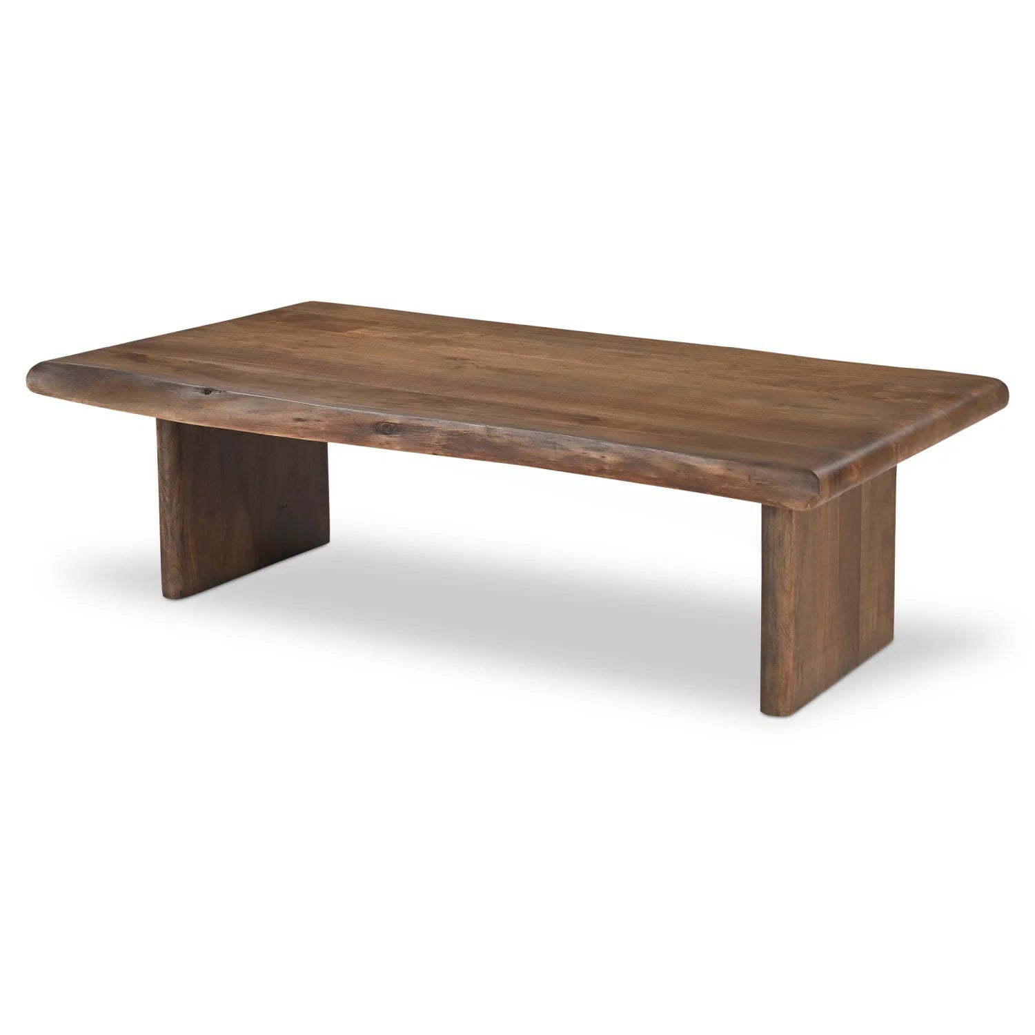 Luxury Rectangular Brown Acacia Coffee Table Modern Italian Style for Villa