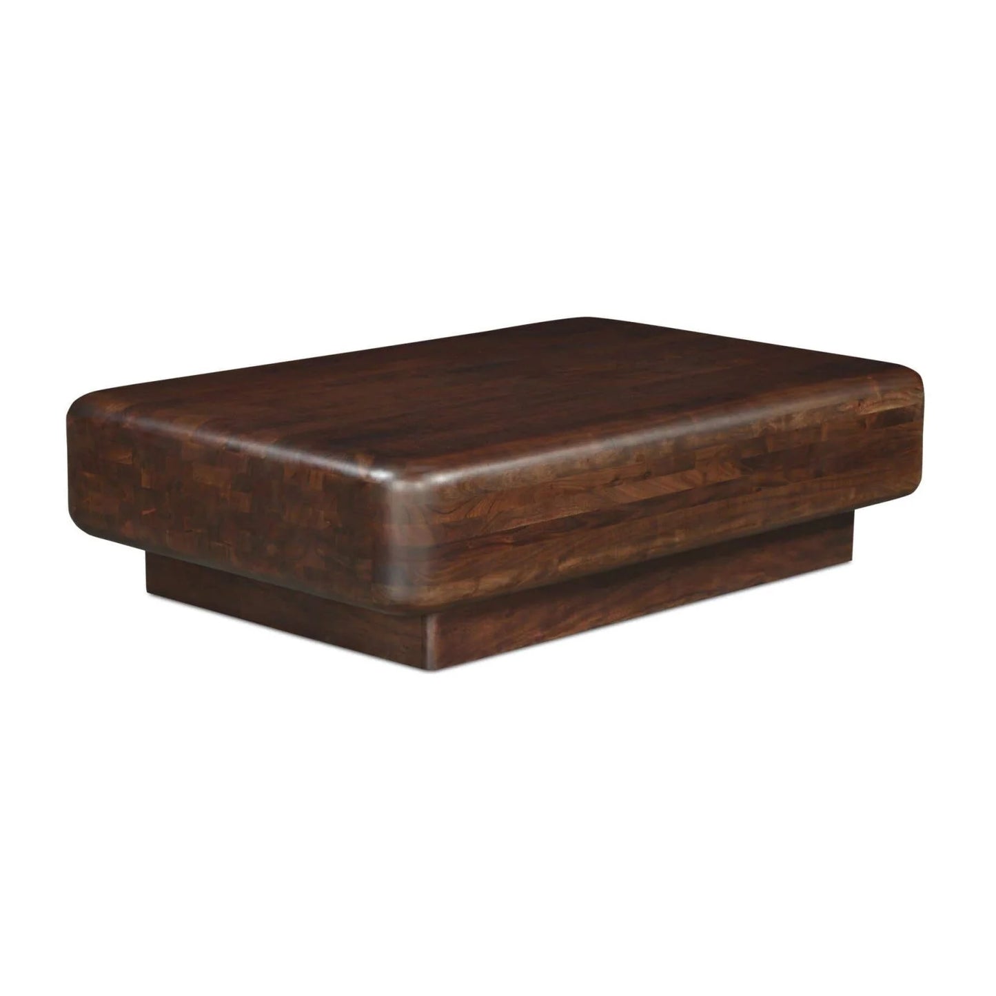 Luxury Rectangular Brown Acacia Coffee Table Modern Italian Style for Villa