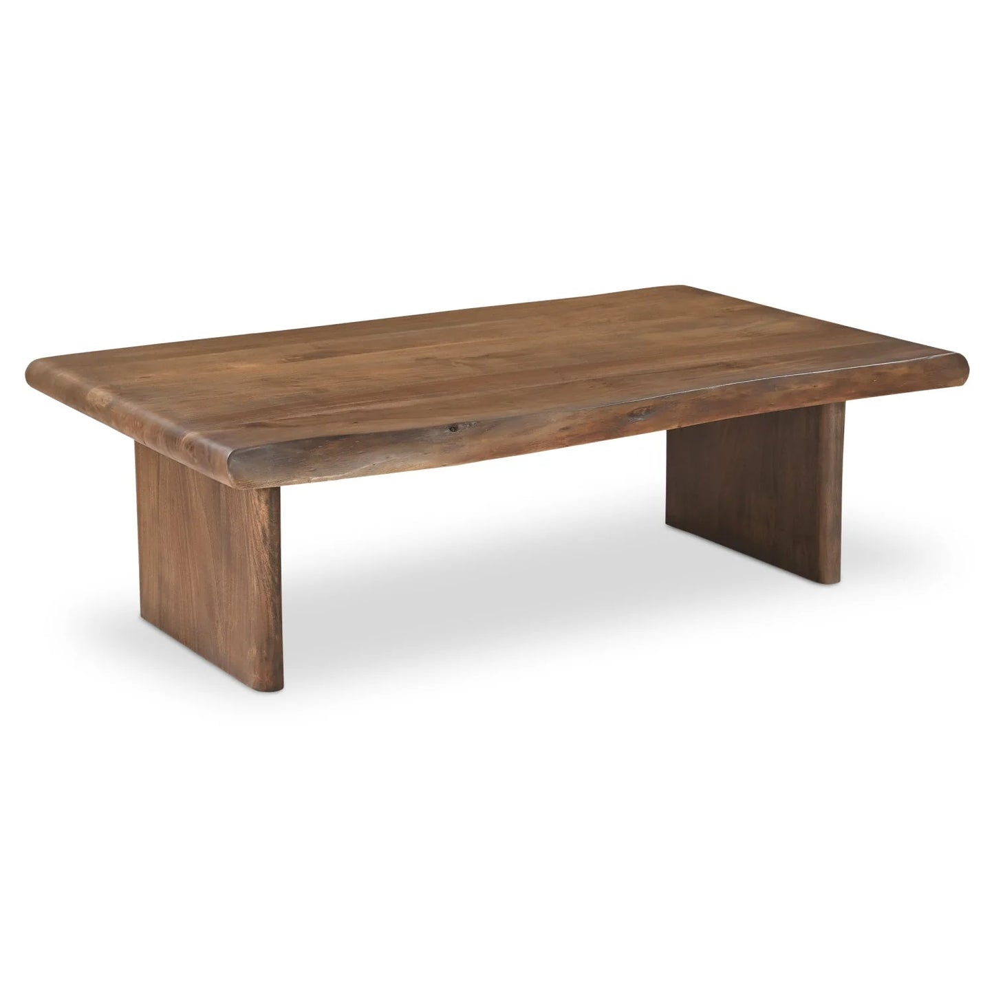 Luxury Rectangular Brown Acacia Coffee Table Modern Italian Style for Villa