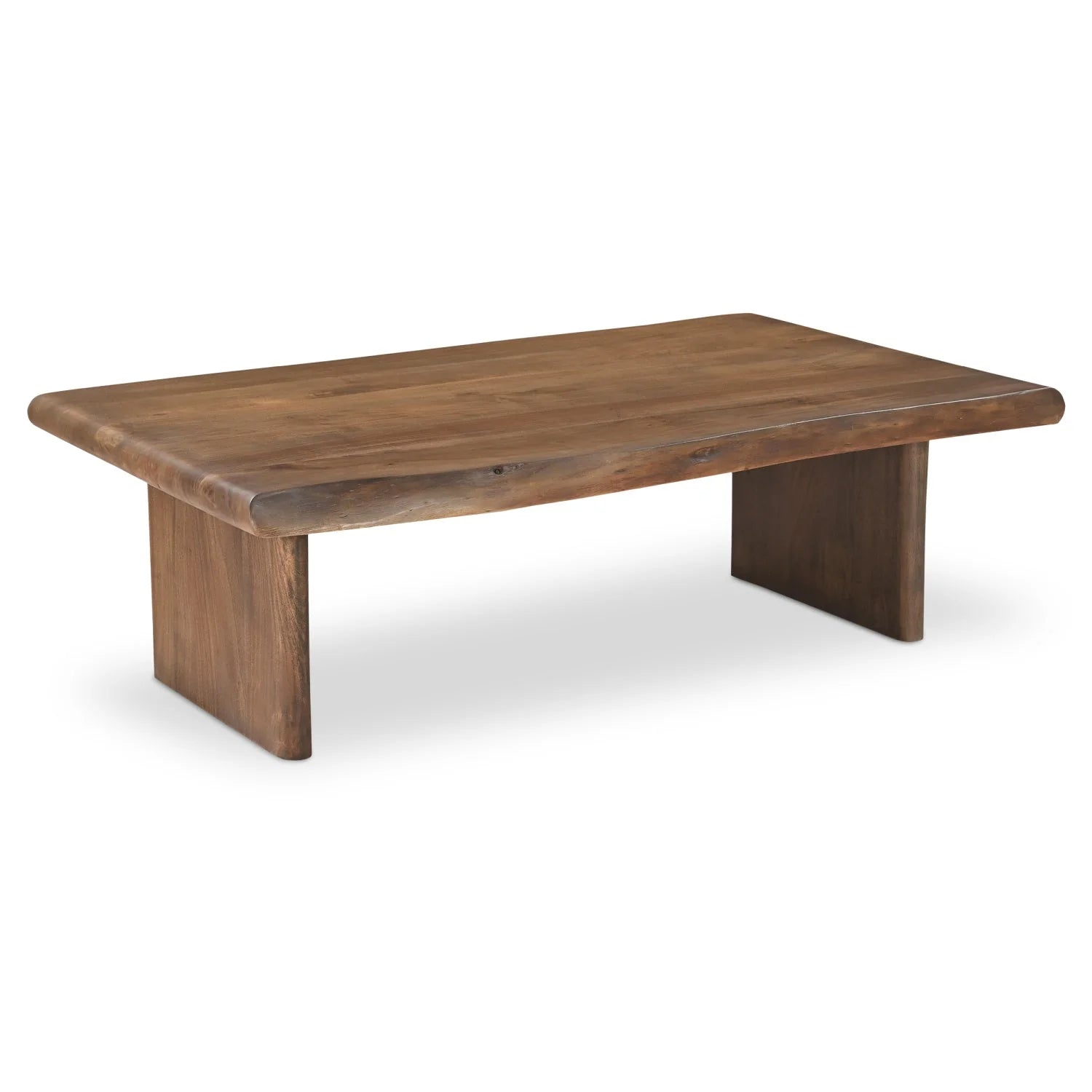 Luxury Rectangular Brown Acacia Coffee Table Modern Italian Style for Villa