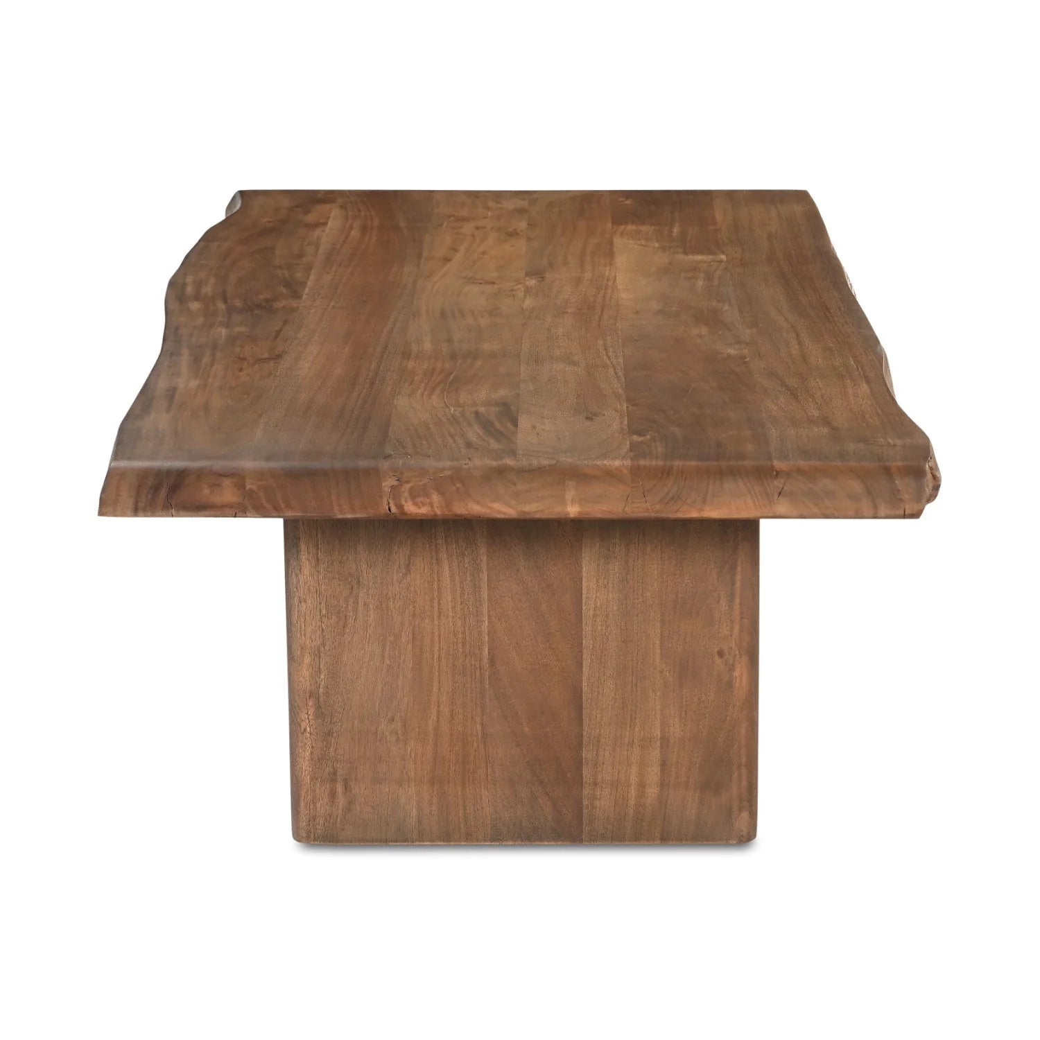 Luxury Rectangular Brown Acacia Coffee Table Modern Italian Style for Villa
