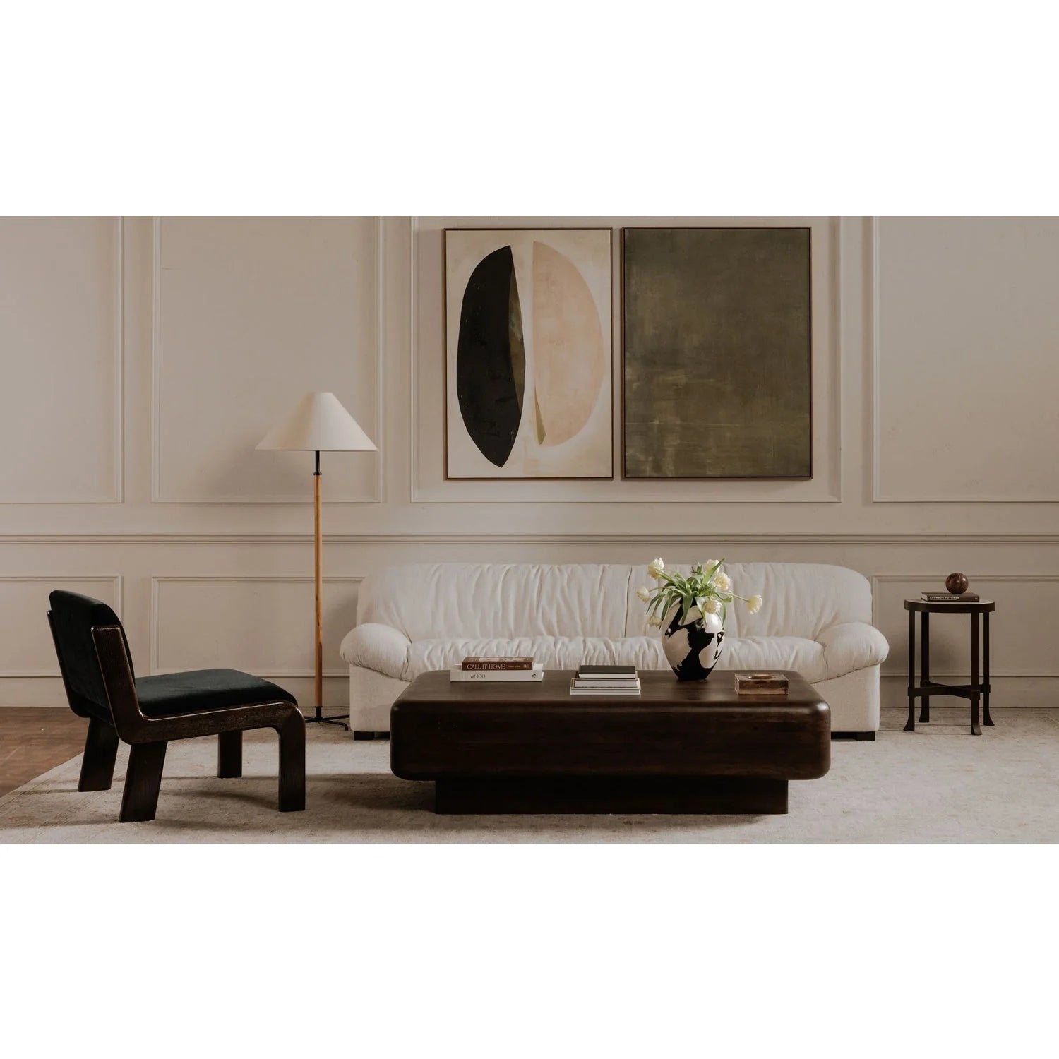 Luxury Rectangular Brown Acacia Coffee Table Modern Italian Style for Villa
