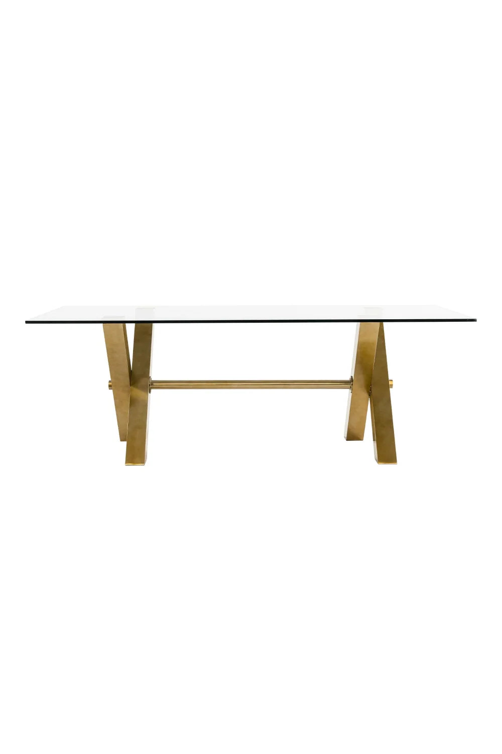 Luxury Rectangular Clear Glass Dining Table Modern Italian Style for Villa