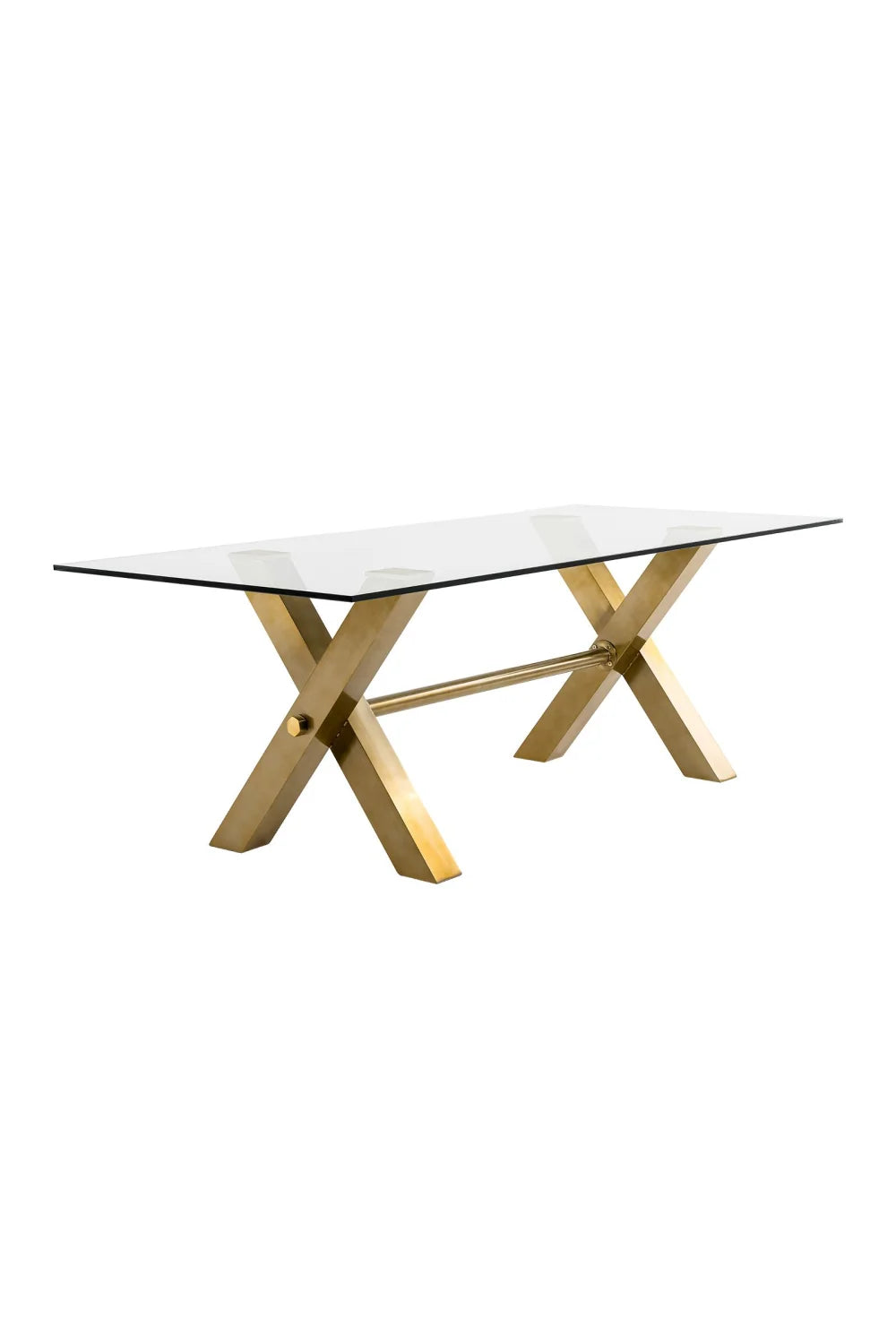 Luxury Rectangular Clear Glass Dining Table Modern Italian Style for Villa