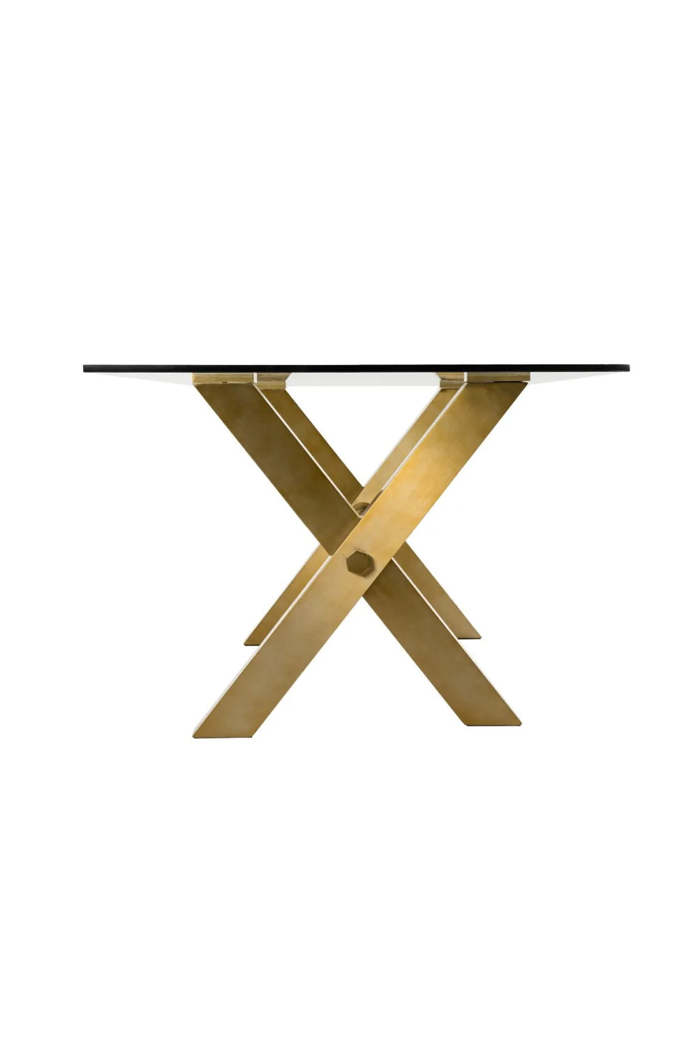 Luxury Rectangular Clear Glass Dining Table Modern Italian Style for Villa