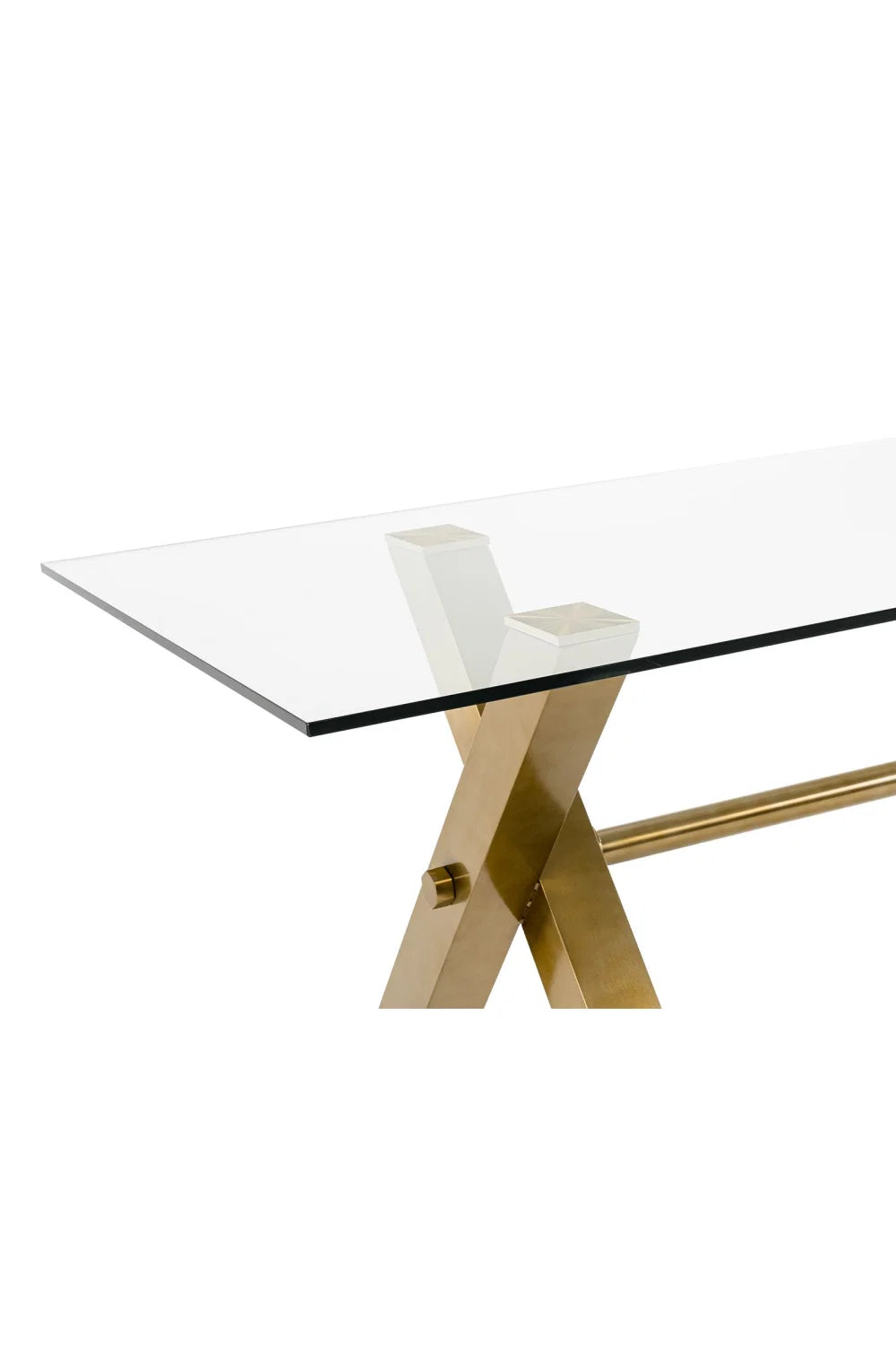 Luxury Rectangular Clear Glass Dining Table Modern Italian Style for Villa