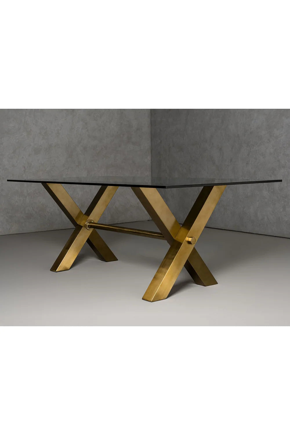 Luxury Rectangular Clear Glass Dining Table Modern Italian Style for Villa