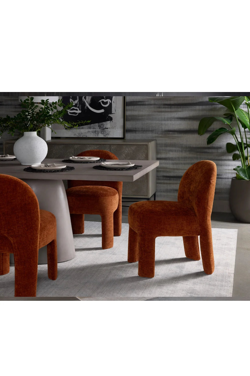 Luxury Rectangular Concrete Dining Table Modern Italian Style for Villa