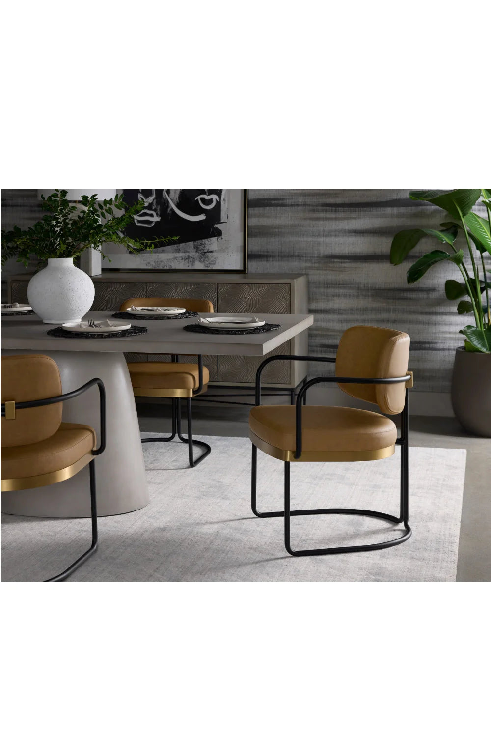 Luxury Rectangular Concrete Dining Table Modern Italian Style for Villa