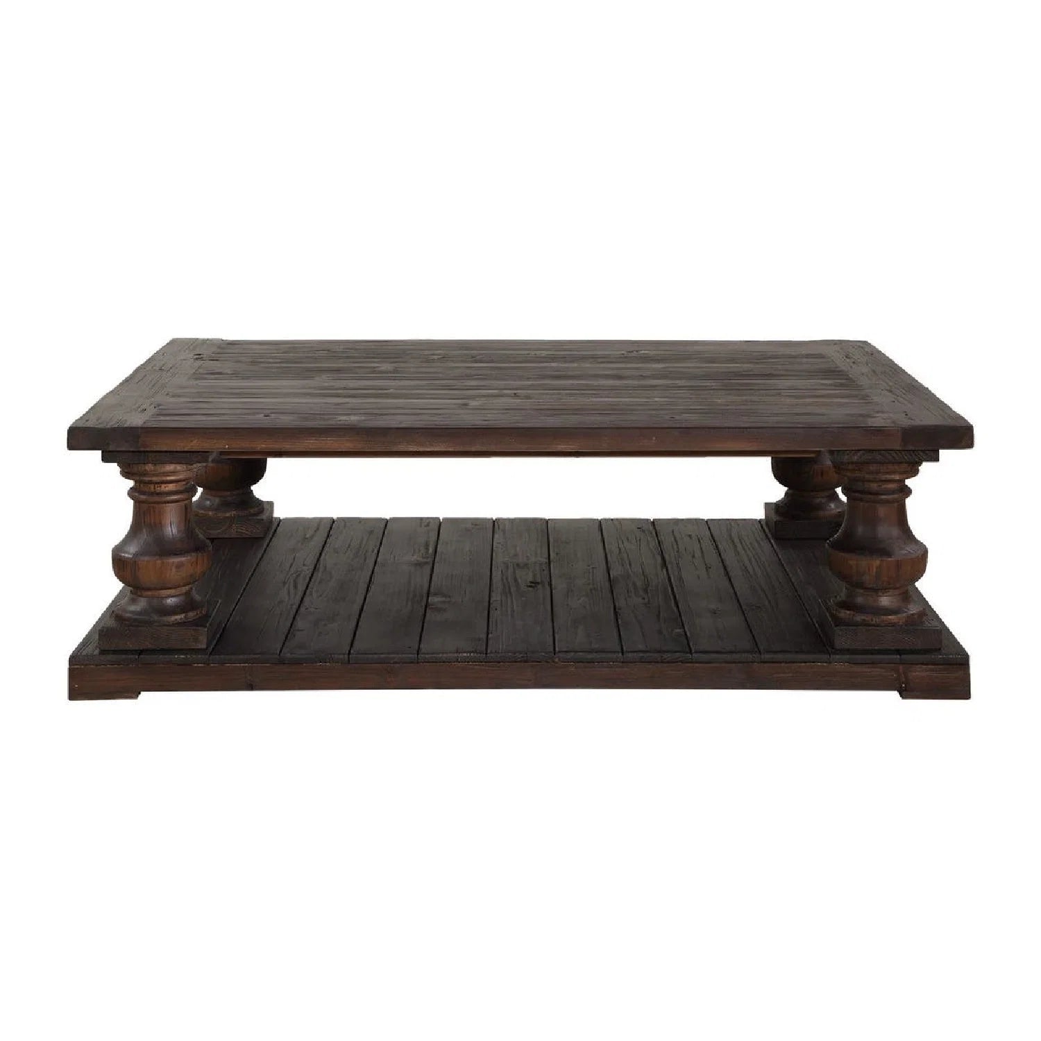 Luxury Rectangular Dark Fir Wood Coffee Table Modern Italian Style for Villa
