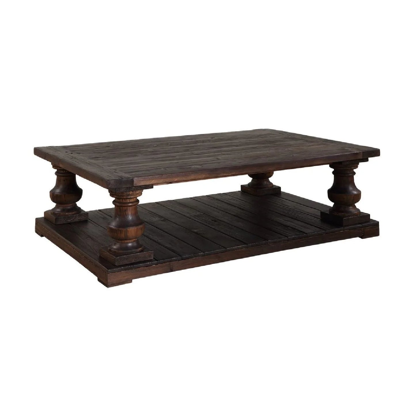Luxury Rectangular Dark Fir Wood Coffee Table Modern Italian Style for Villa